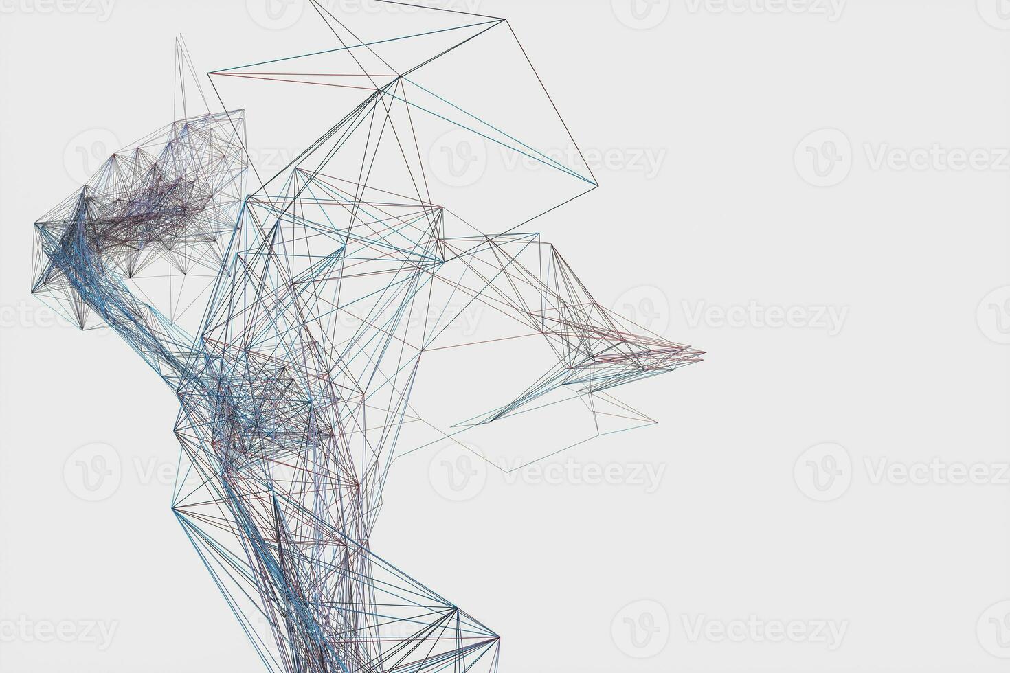 Technological structure lines with white background, 3d rendering. photo