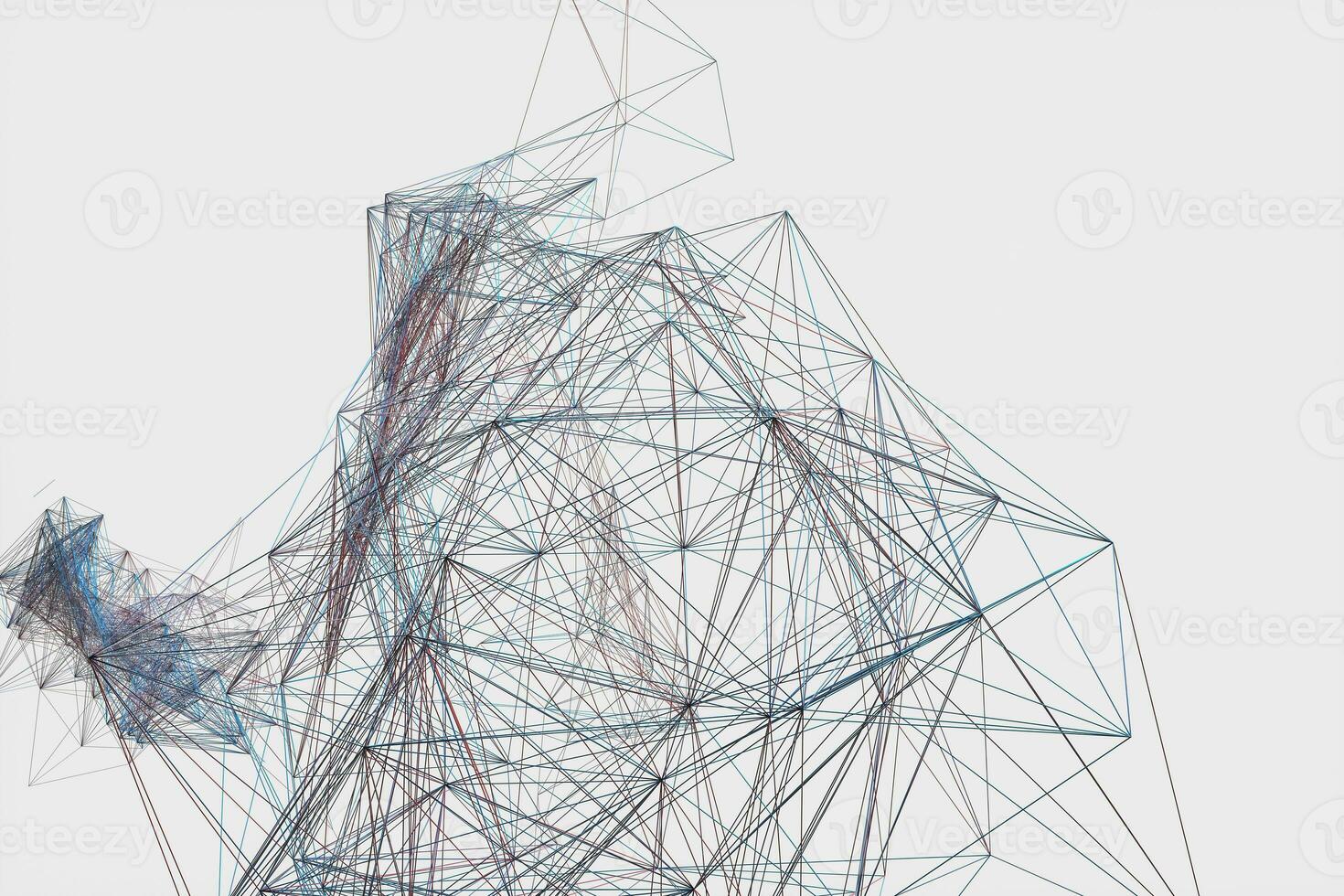 Technological structure lines with white background, 3d rendering. photo