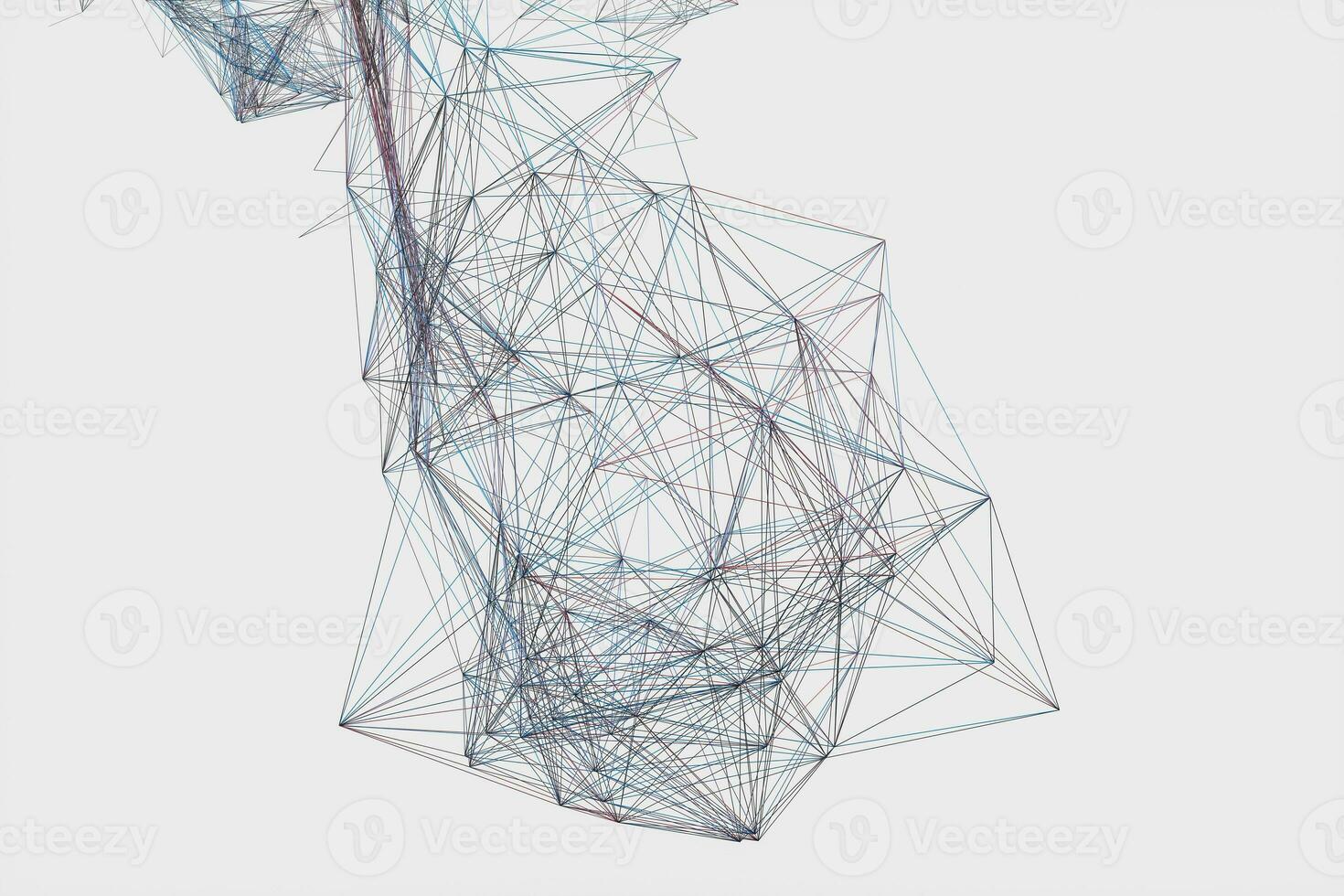 Technological structure lines with white background, 3d rendering. photo