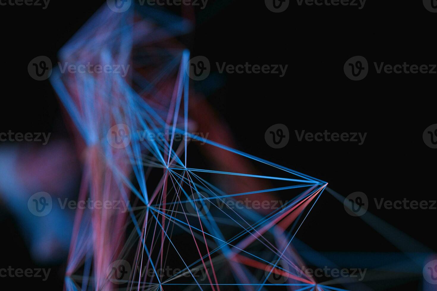 tecnológico estructura líneas con negro fondo, 3d representación. foto