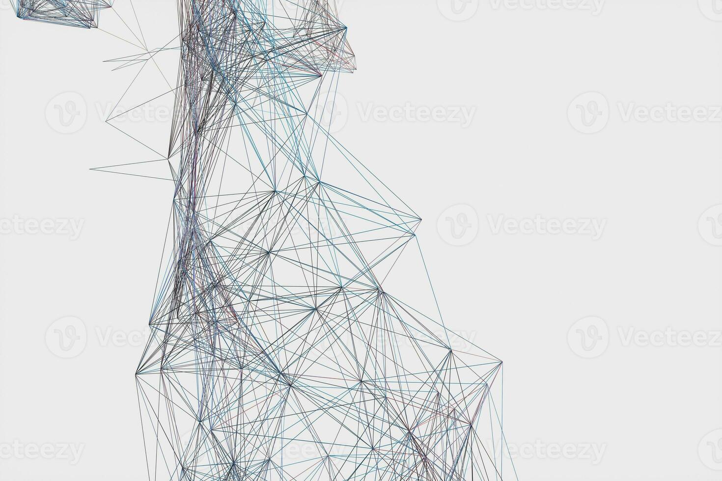 Technological structure lines with white background, 3d rendering. photo