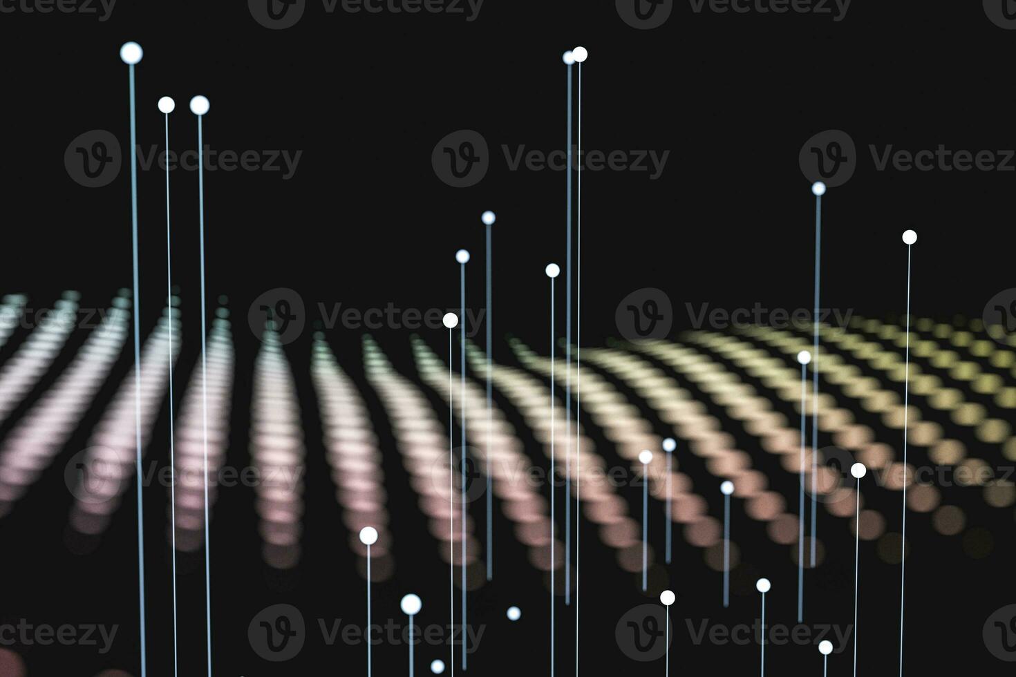 3d rendering, flow dot with gradient background photo