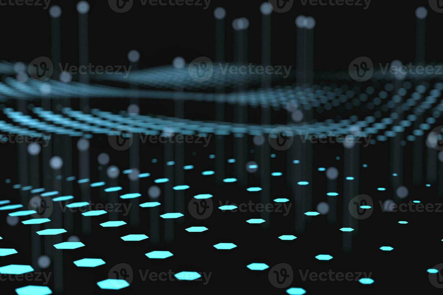 3d rendering, flow dot with gradient background photo