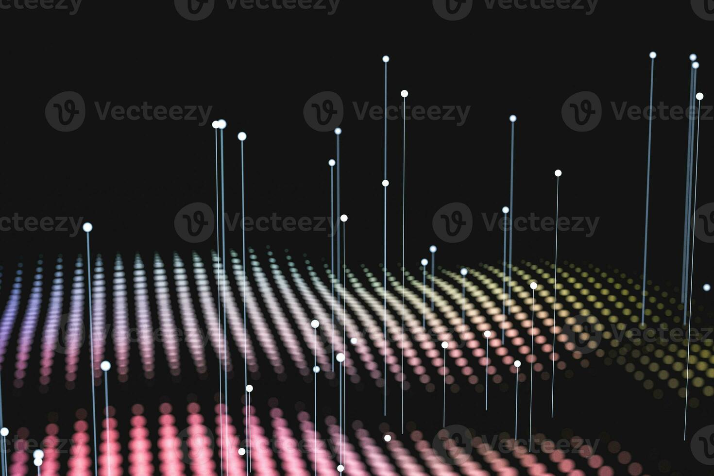 3d rendering, flow dot with gradient background photo