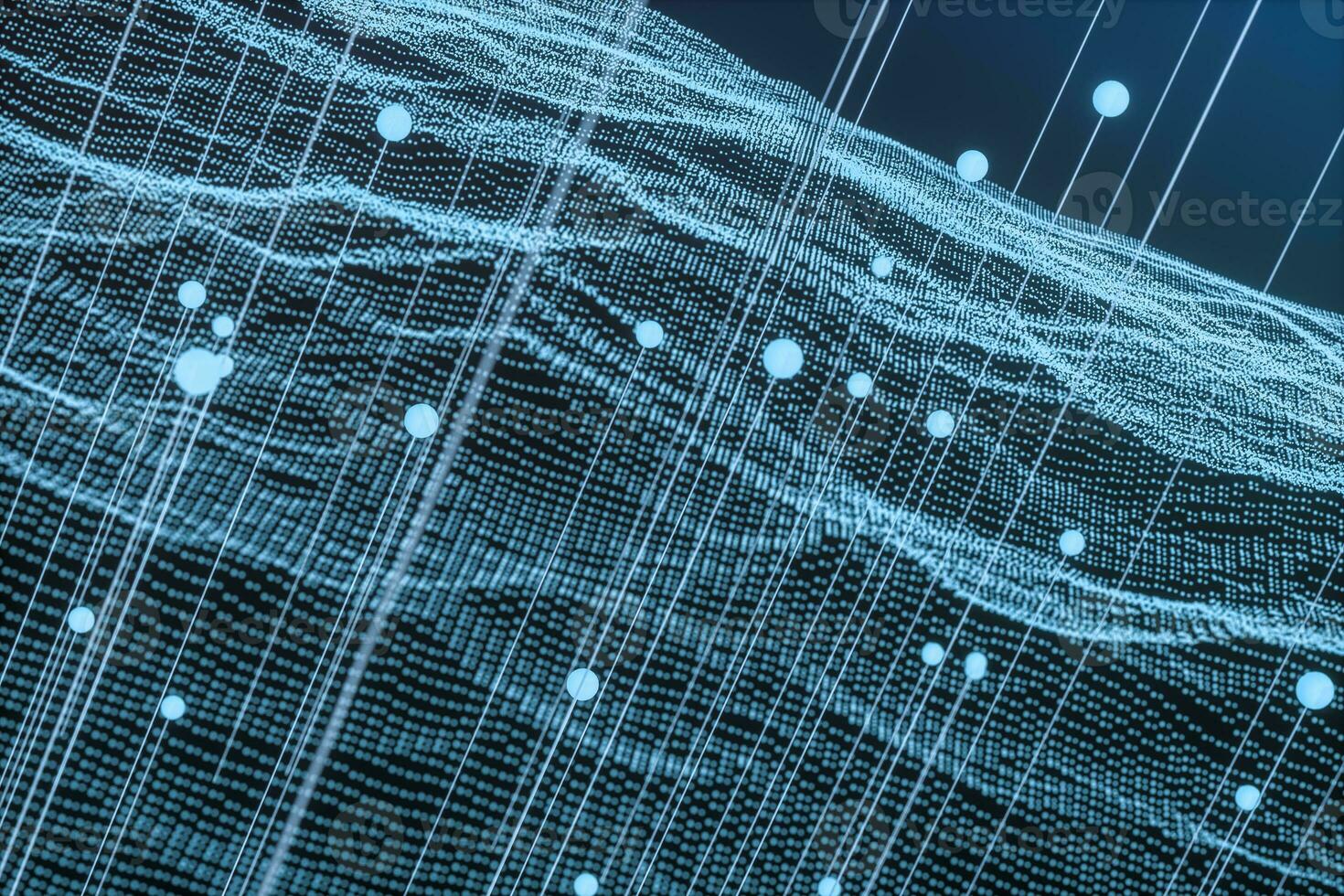 3d rendering, flow dot with gradient background photo