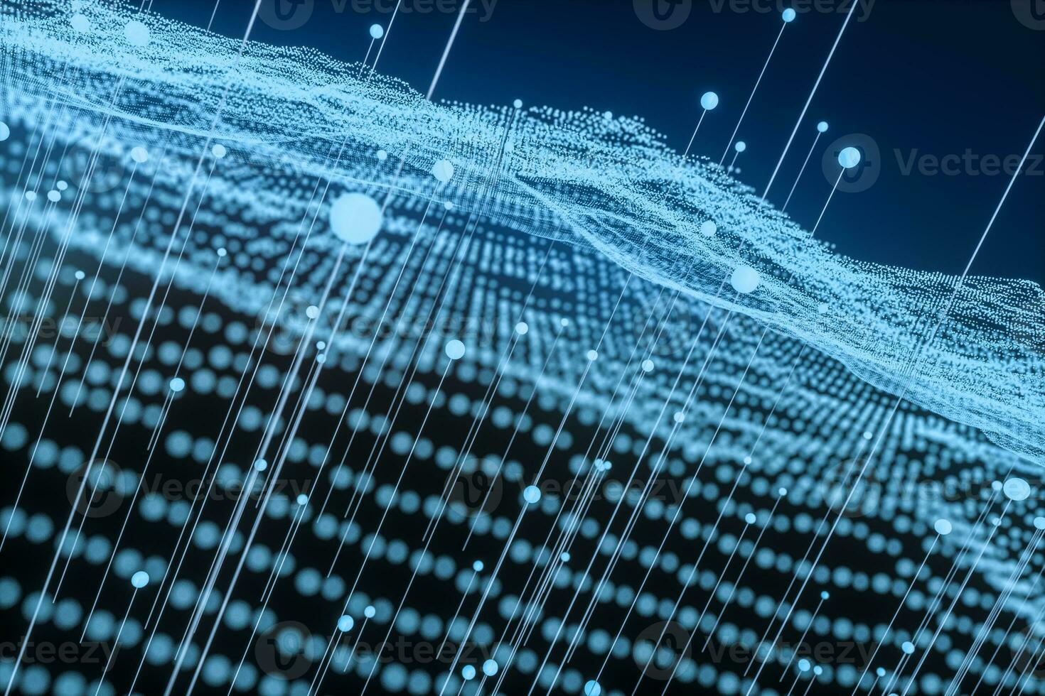 3d rendering, flow dot with gradient background photo