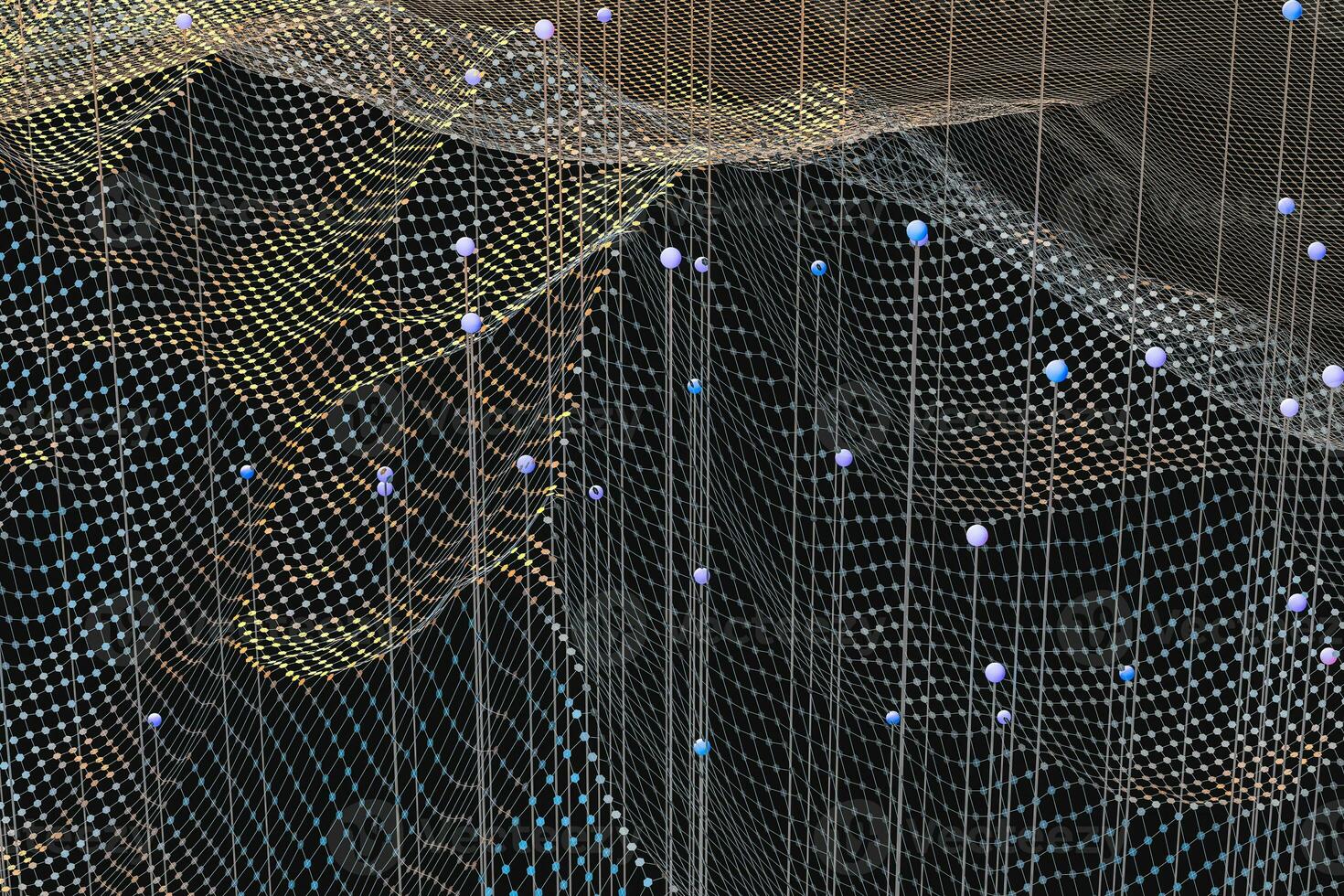 3d rendering, flow dot with gradient background photo