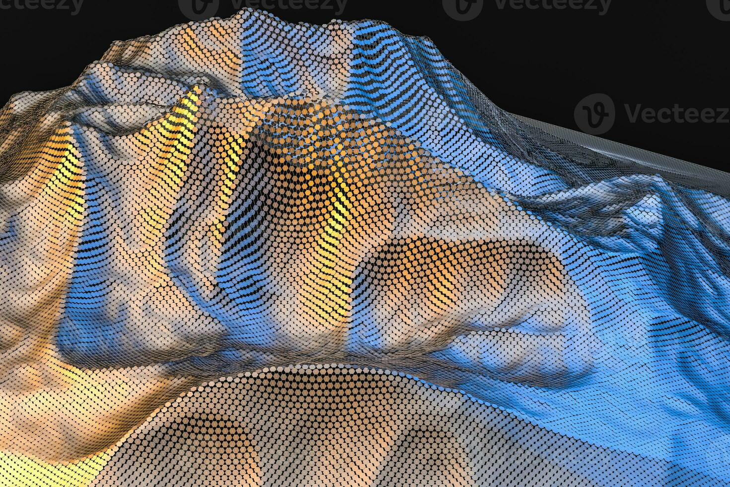 3d rendering, flow dot with gradient background photo