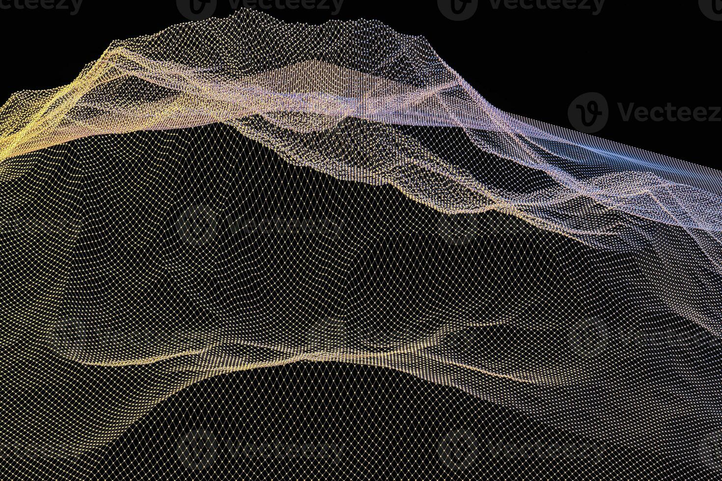 3d rendering, flow dot with gradient background photo