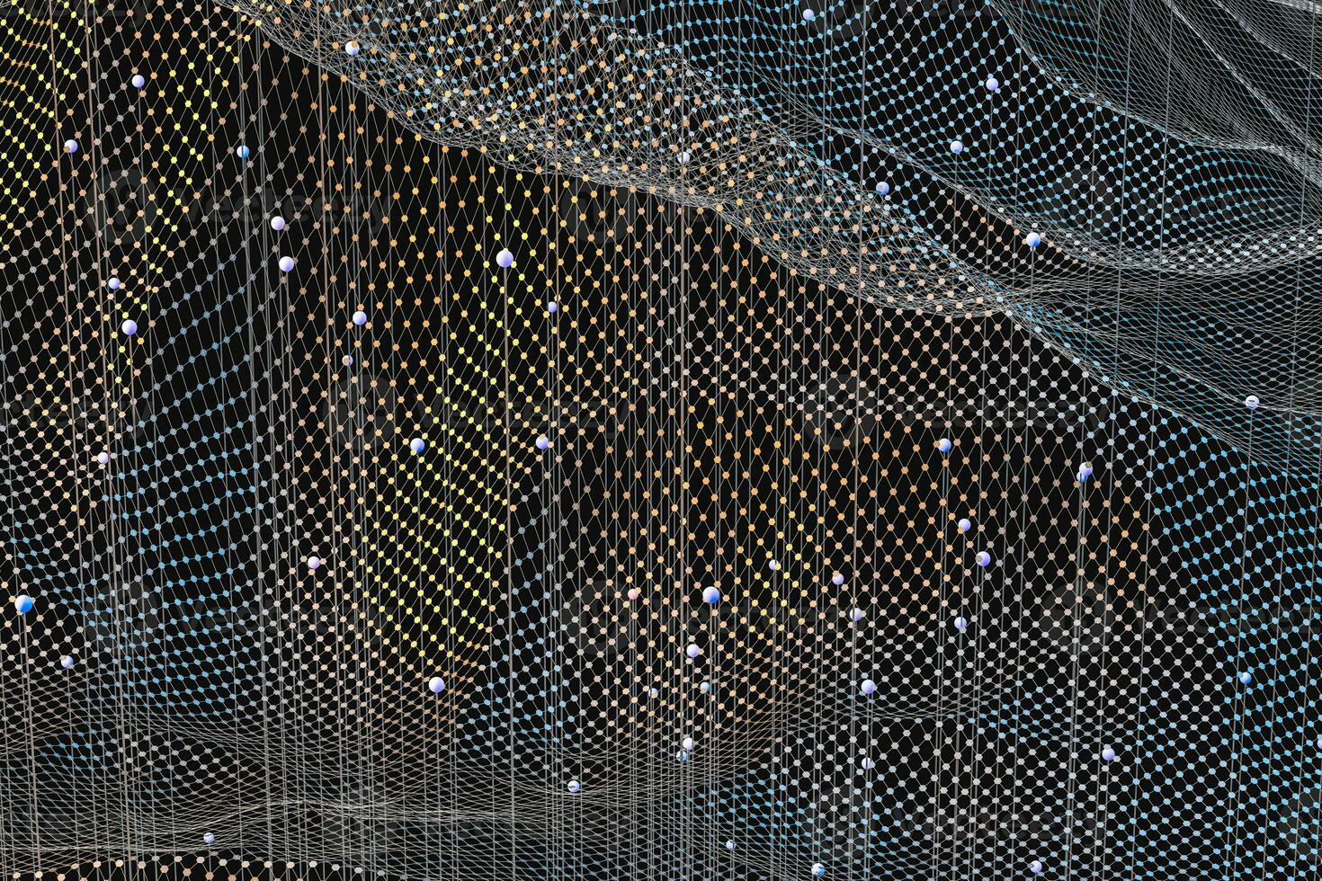 3d rendering, flow dot with gradient background photo