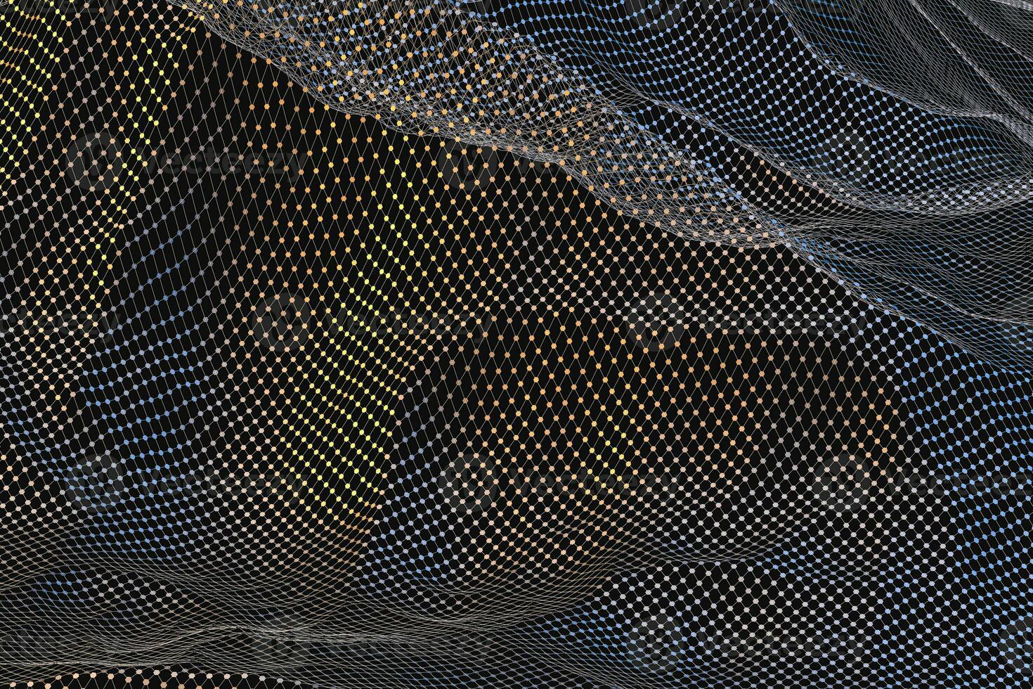3d rendering, flow dot with gradient background photo