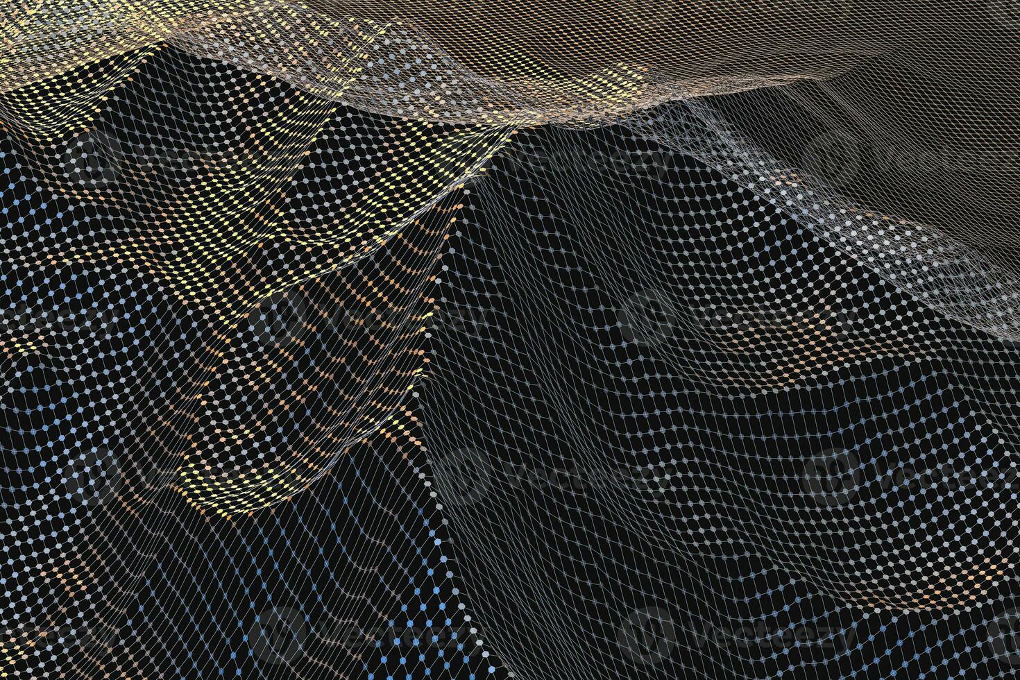 3d rendering, flow dot with gradient background photo