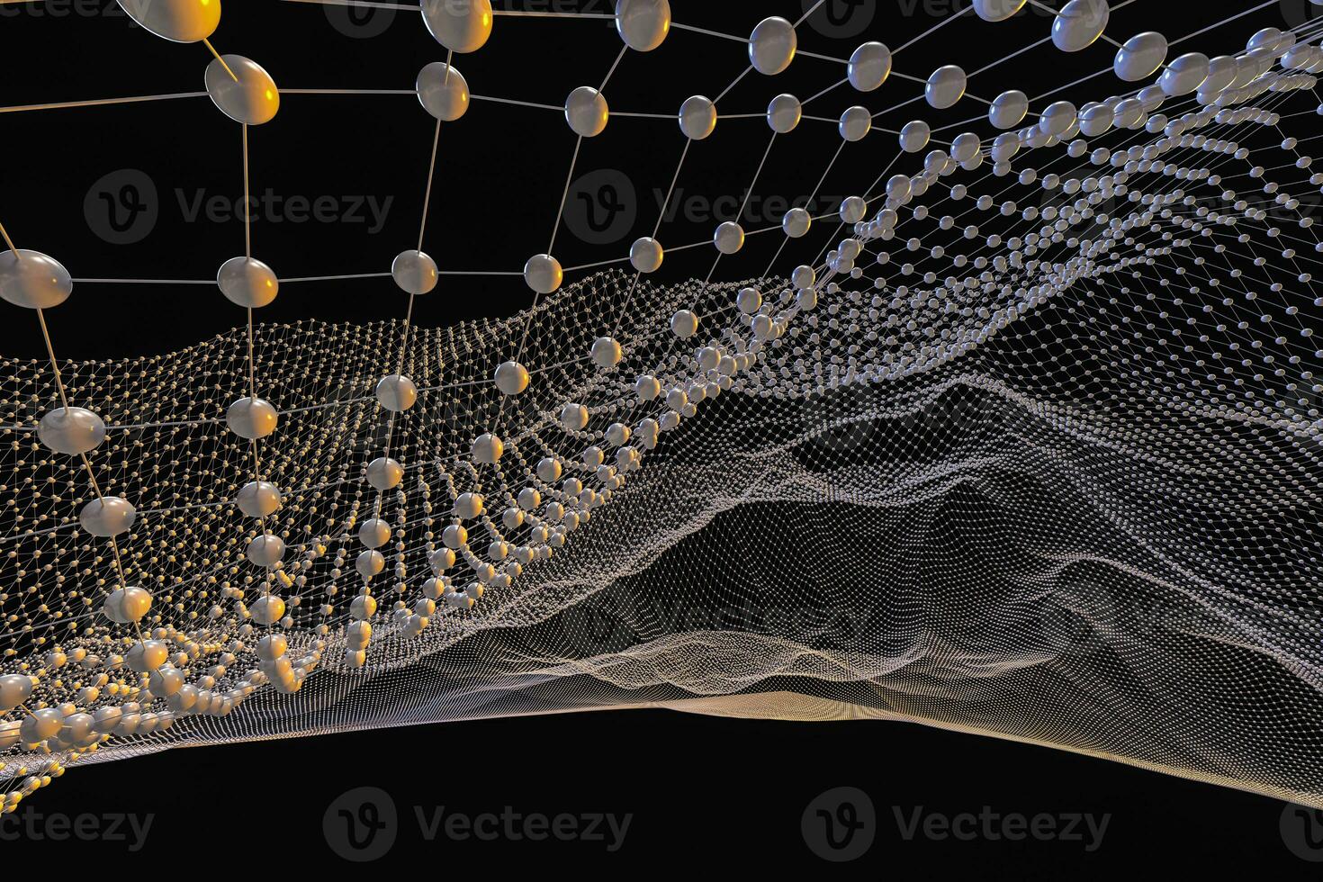 3d rendering, flow dot with gradient background photo