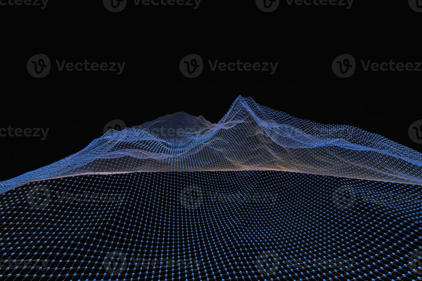 3d rendering, flow dot with gradient background photo