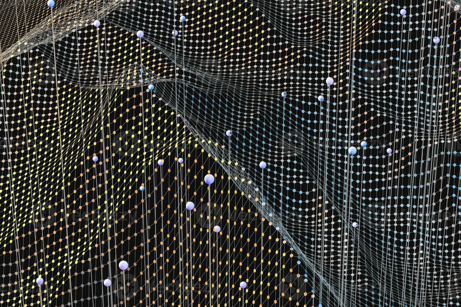 3d rendering, flow dot with gradient background photo