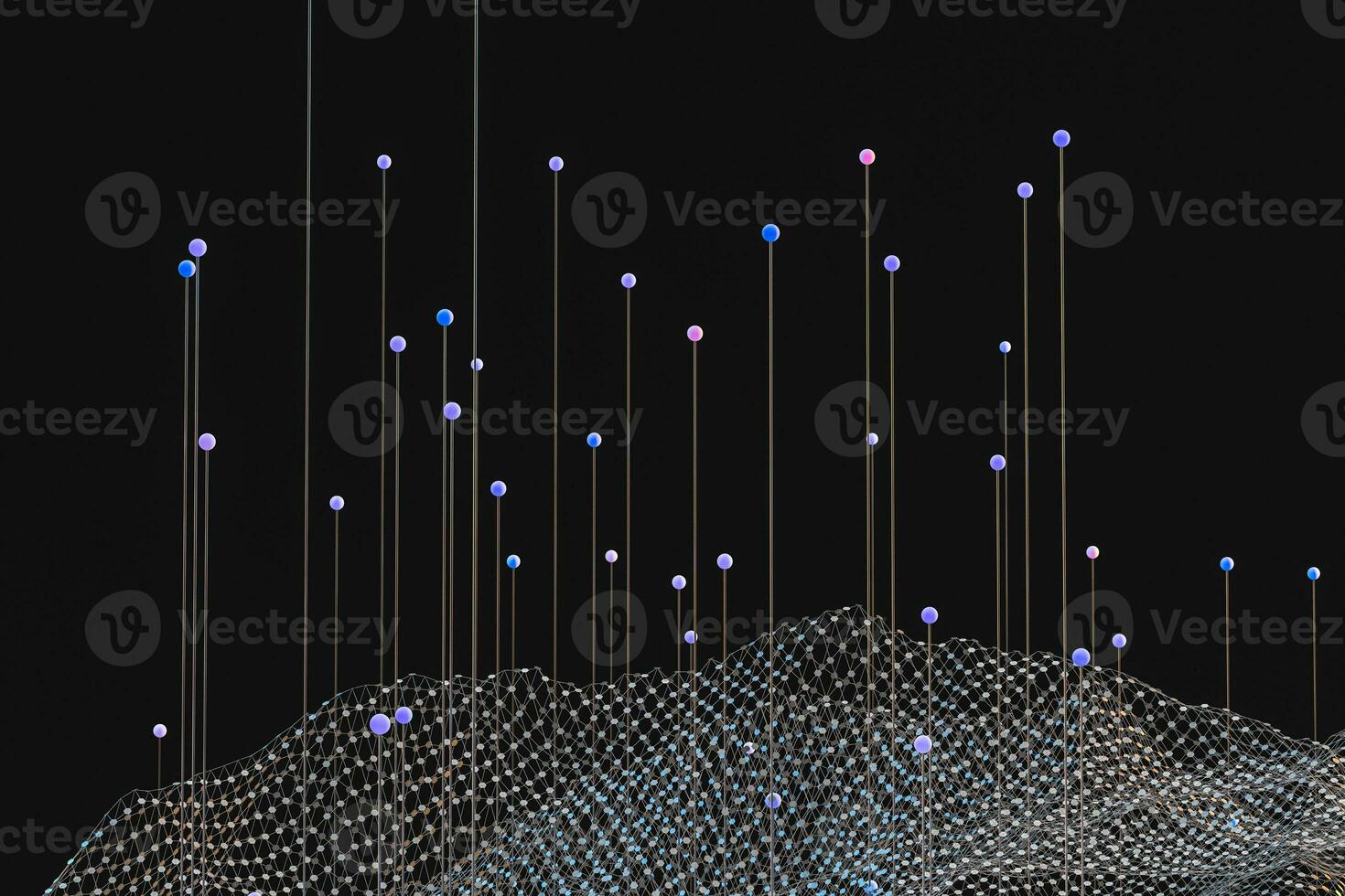 3d rendering, flow dot with gradient background photo