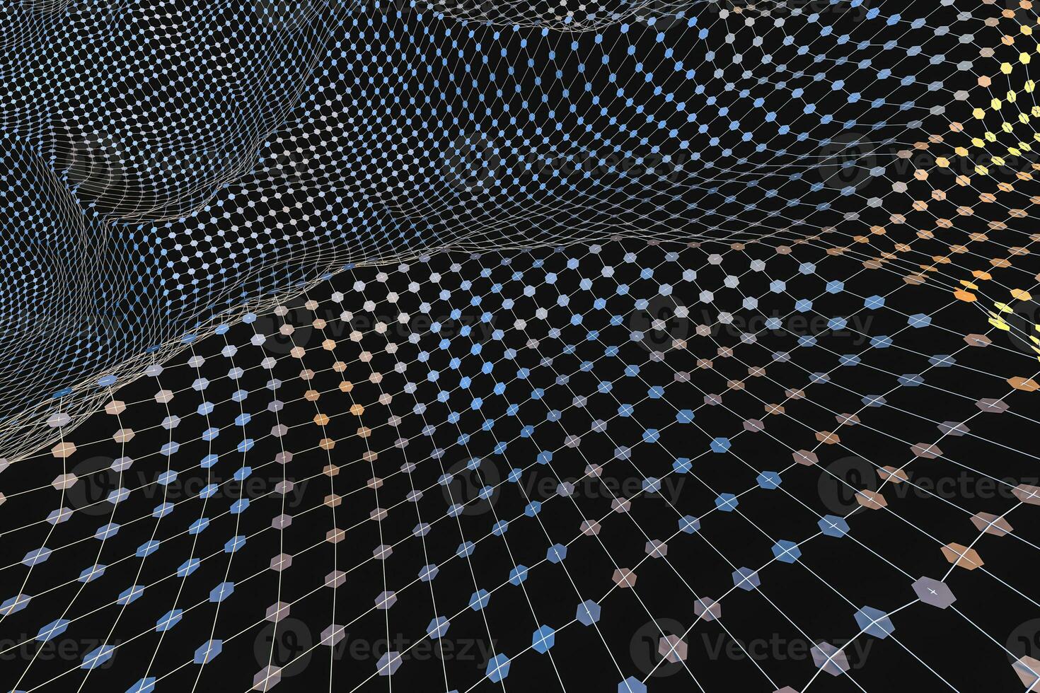 3d rendering, flow dot with gradient background photo