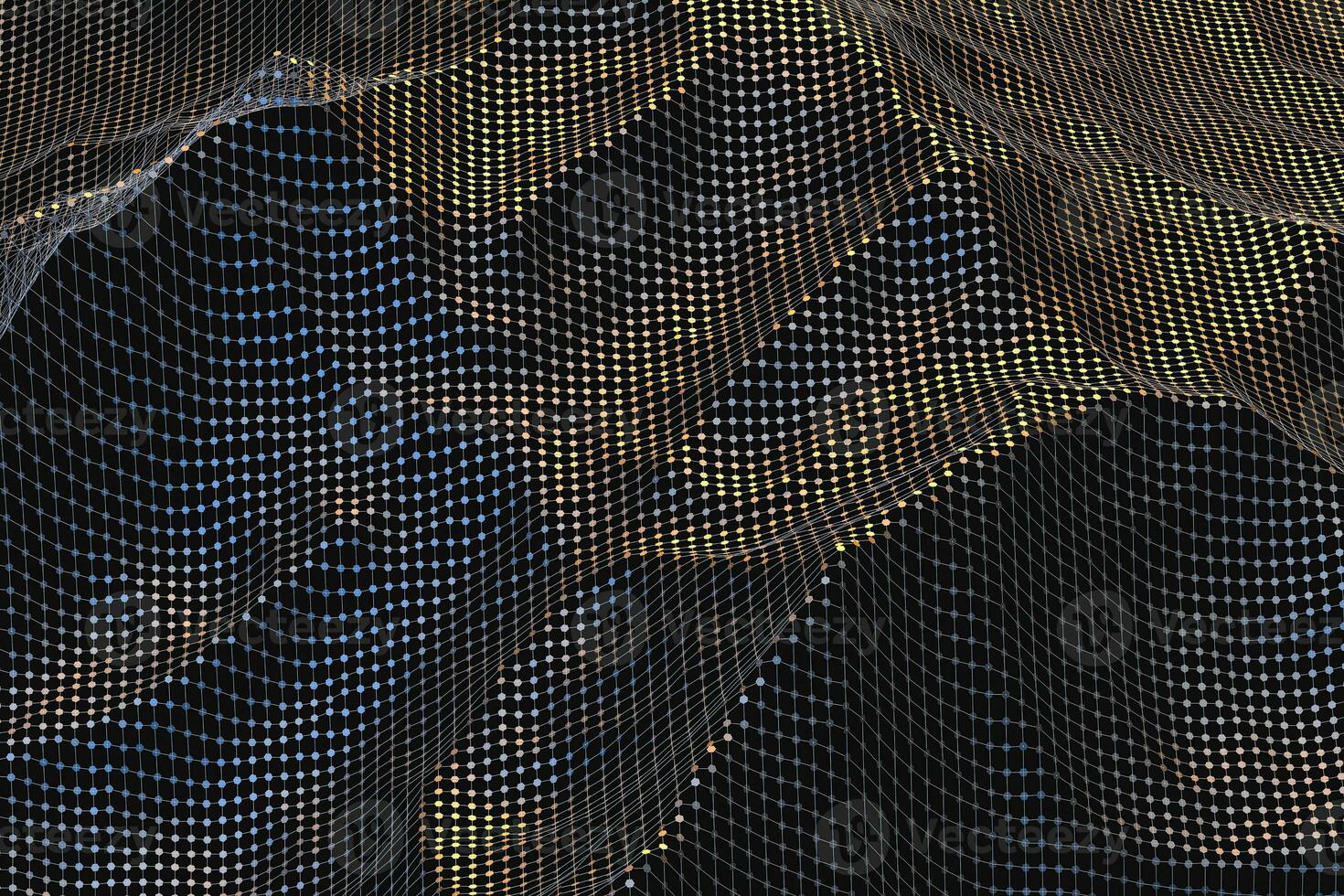 3d rendering, flow dot with gradient background photo