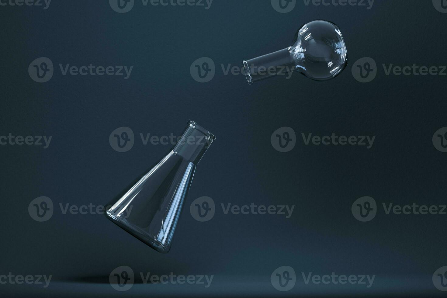 Chemical instruments and reagents in the lab, 3d rendering photo