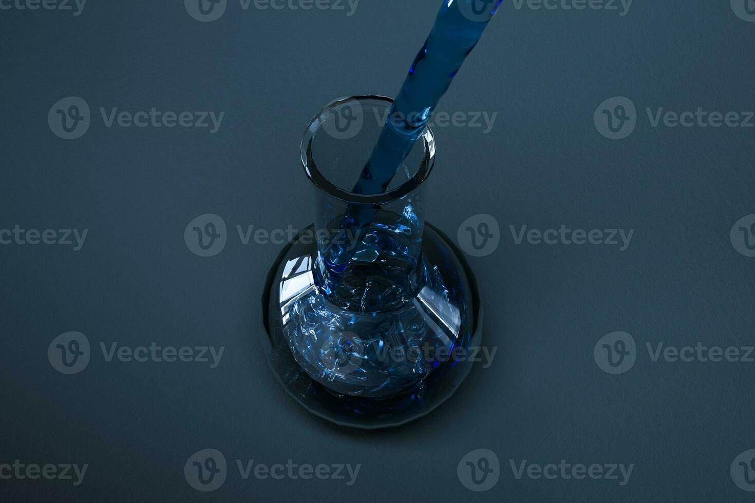 Chemical instruments and reagents in the lab, 3d rendering photo