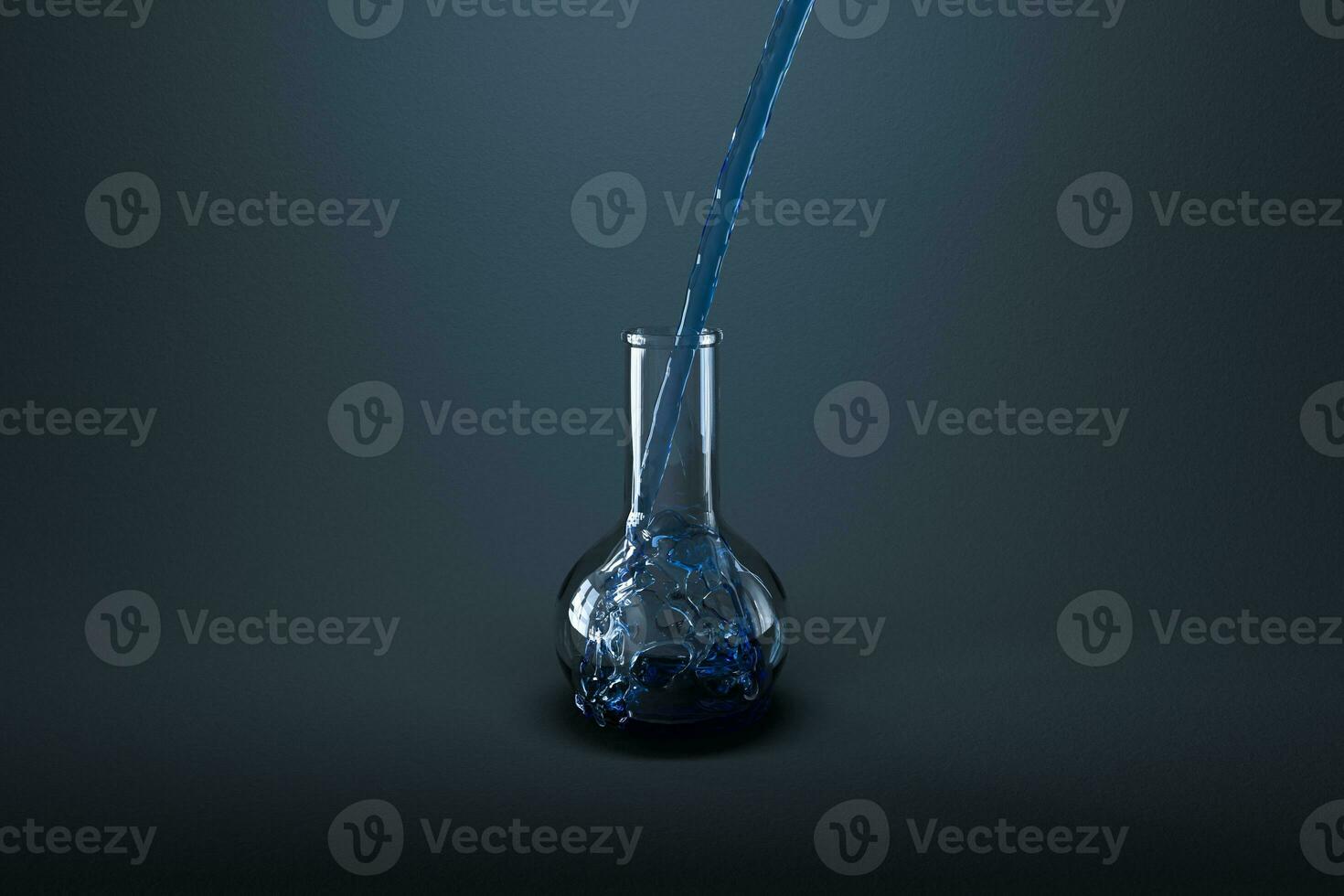 Chemical instruments and reagents in the lab, 3d rendering photo