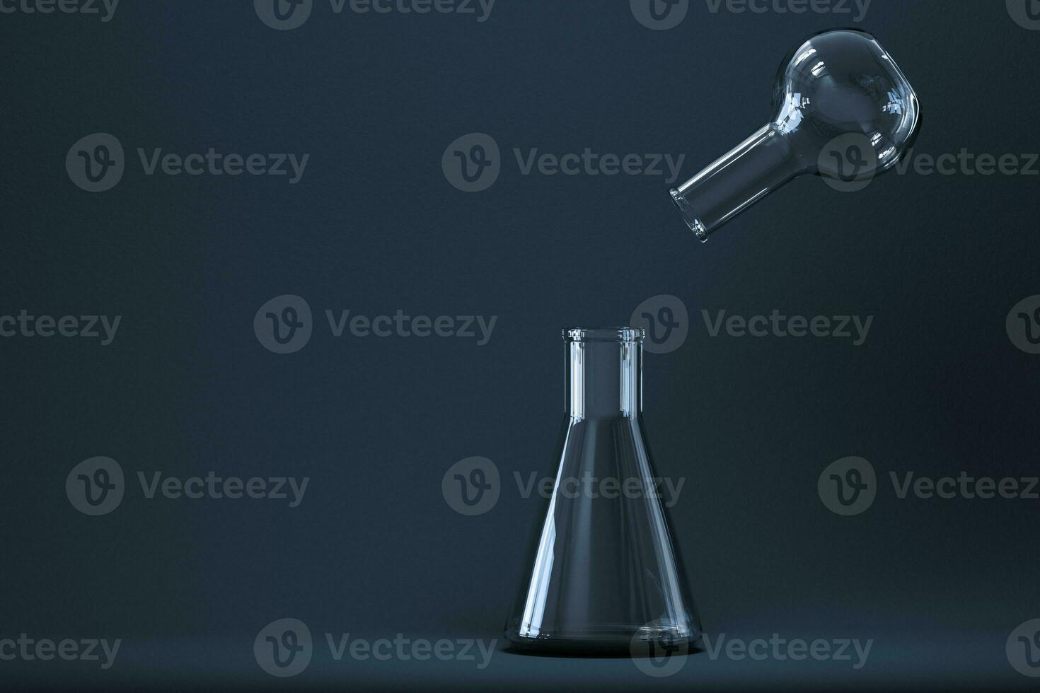 Chemical instruments and reagents in the lab, 3d rendering photo