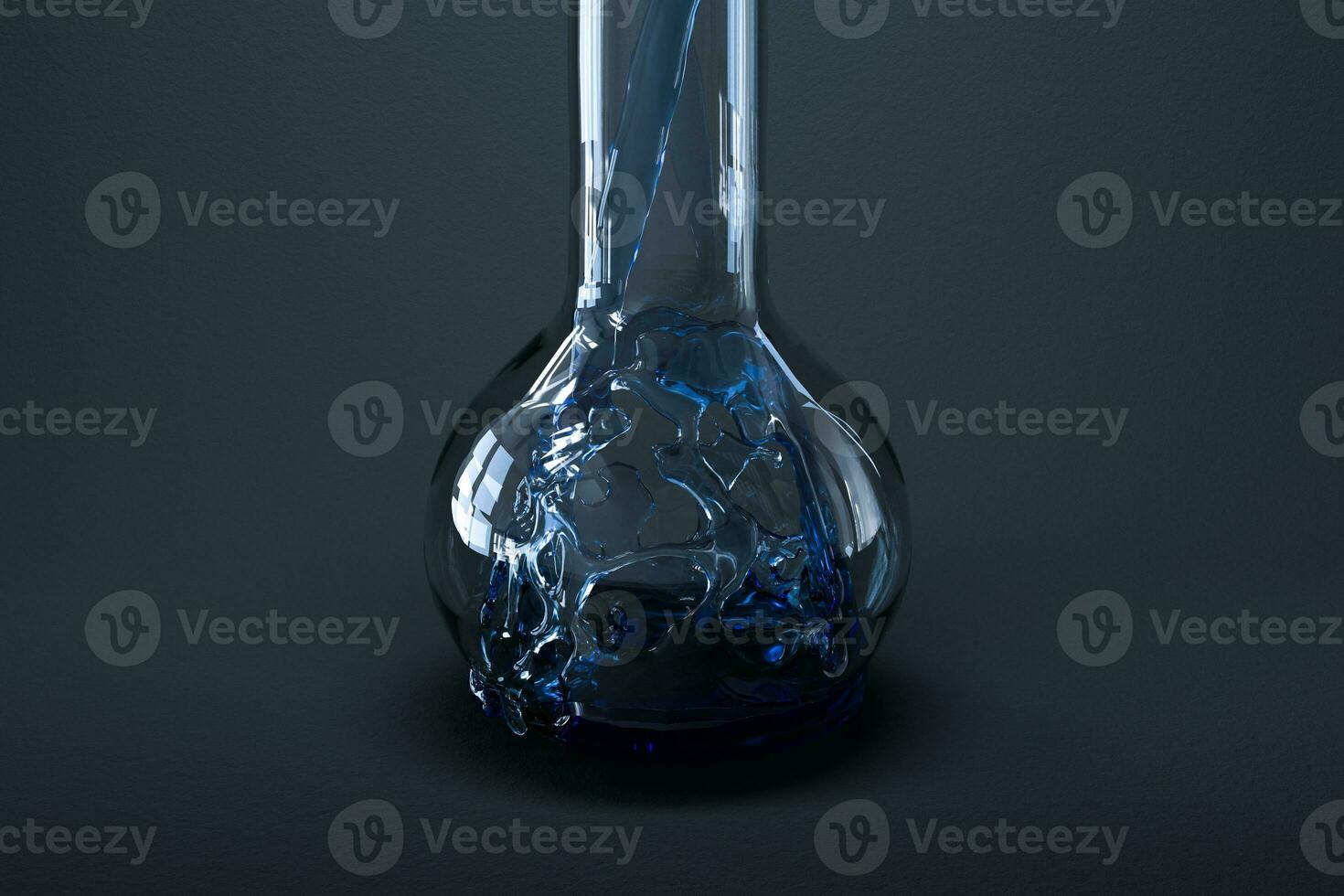 Chemical instruments and reagents in the lab, 3d rendering photo