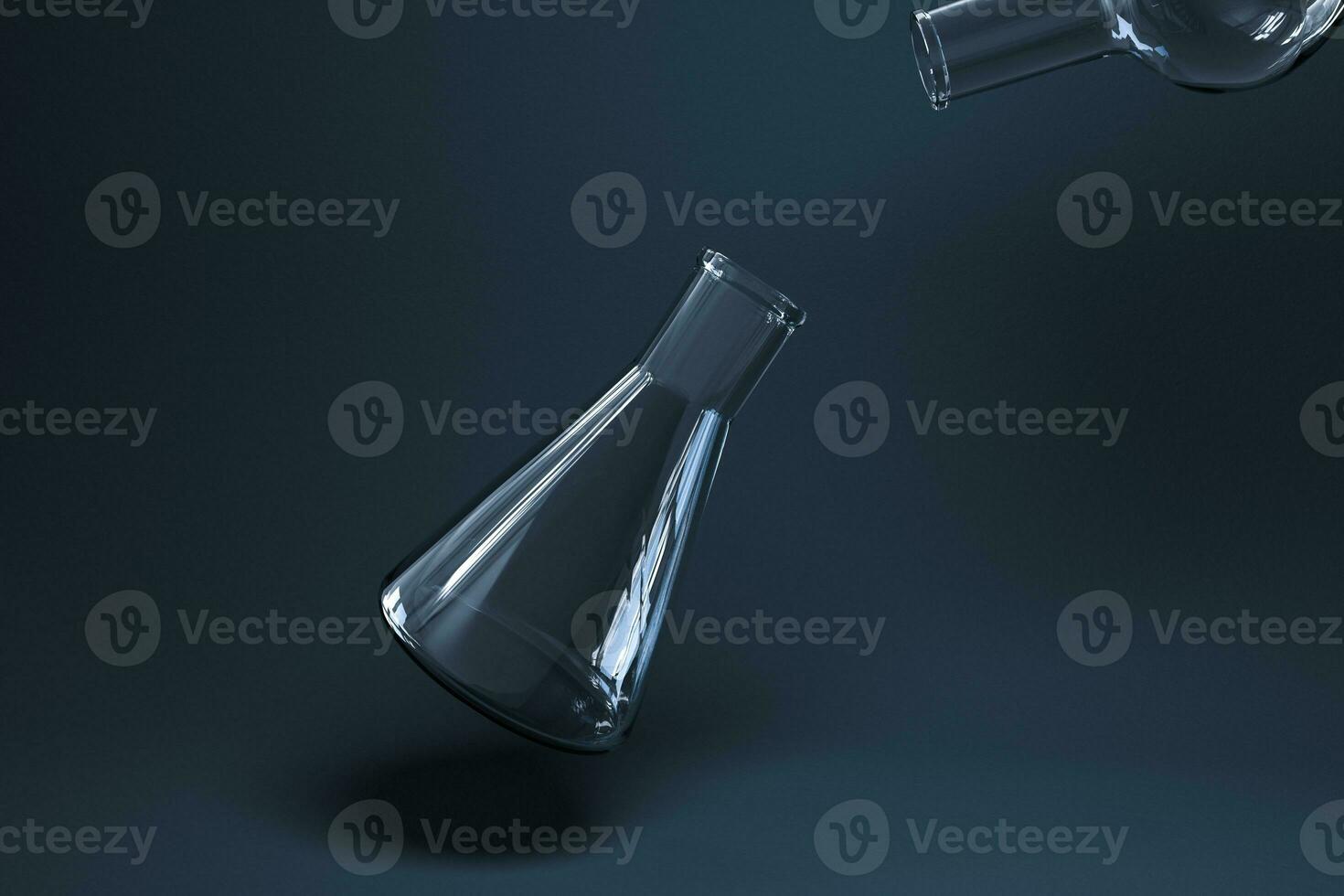 Chemical instruments and reagents in the lab, 3d rendering photo