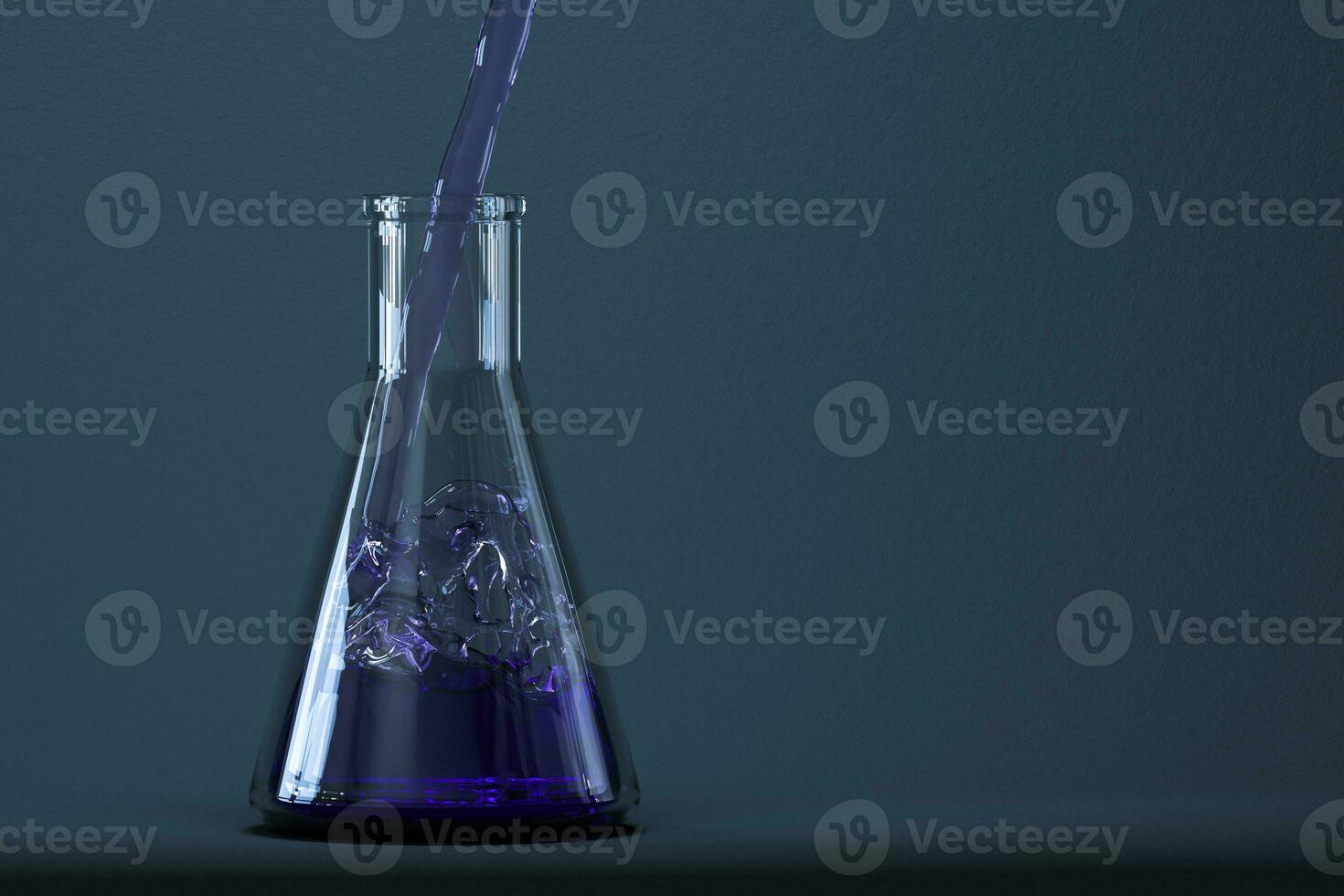 Chemical instruments and reagents in the lab, 3d rendering photo