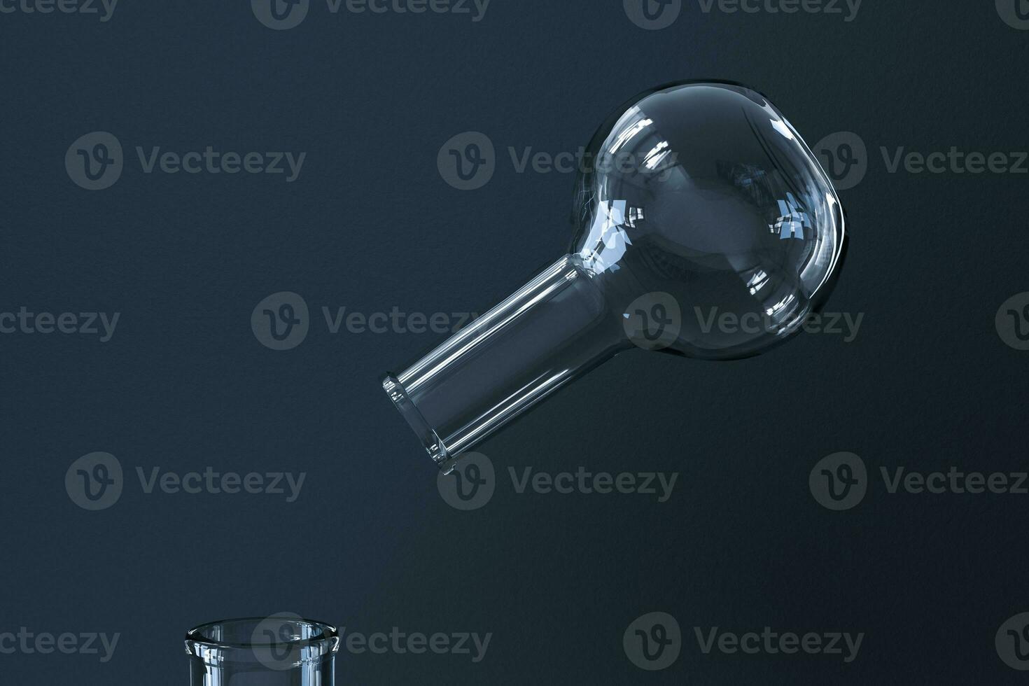 Chemical instruments and reagents in the lab, 3d rendering photo