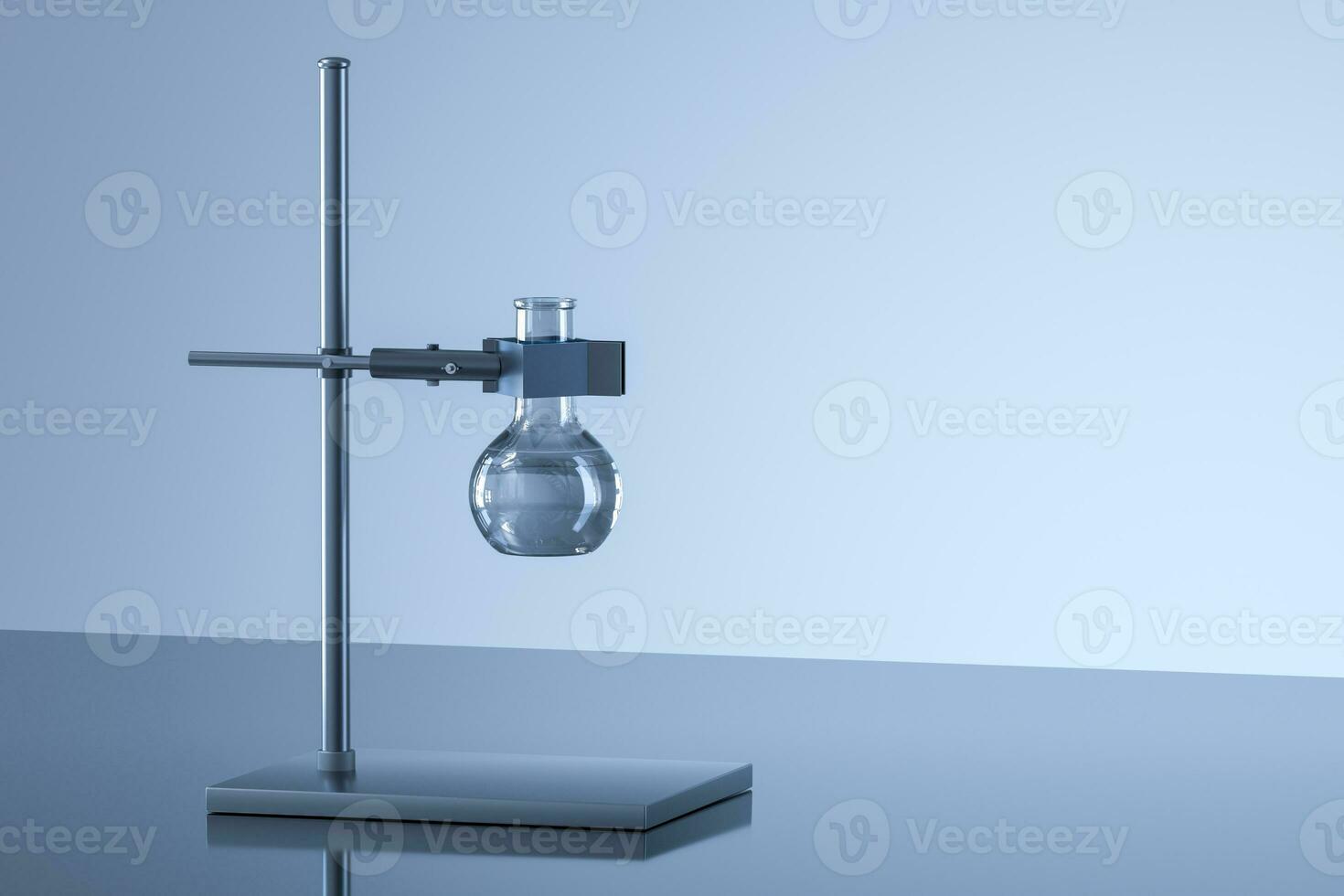 Chemical instruments and reagents in the lab, 3d rendering photo