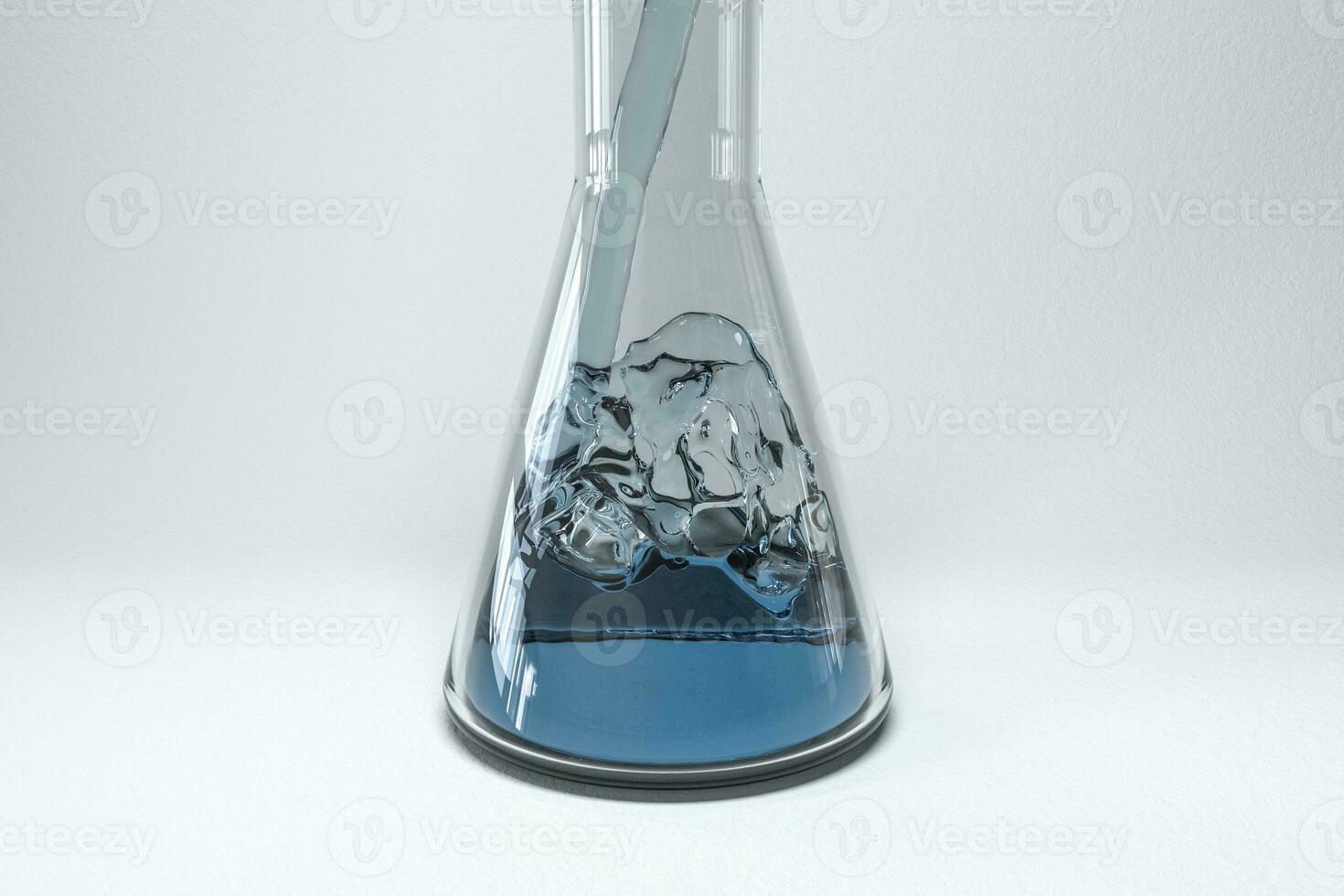 Chemical instruments and reagents in the lab, 3d rendering photo