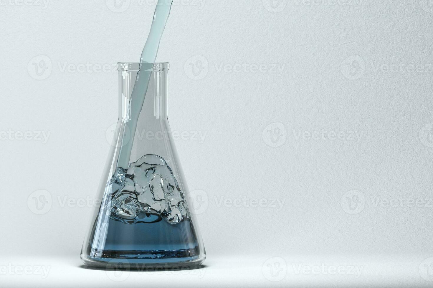 Chemical instruments and reagents in the lab, 3d rendering photo
