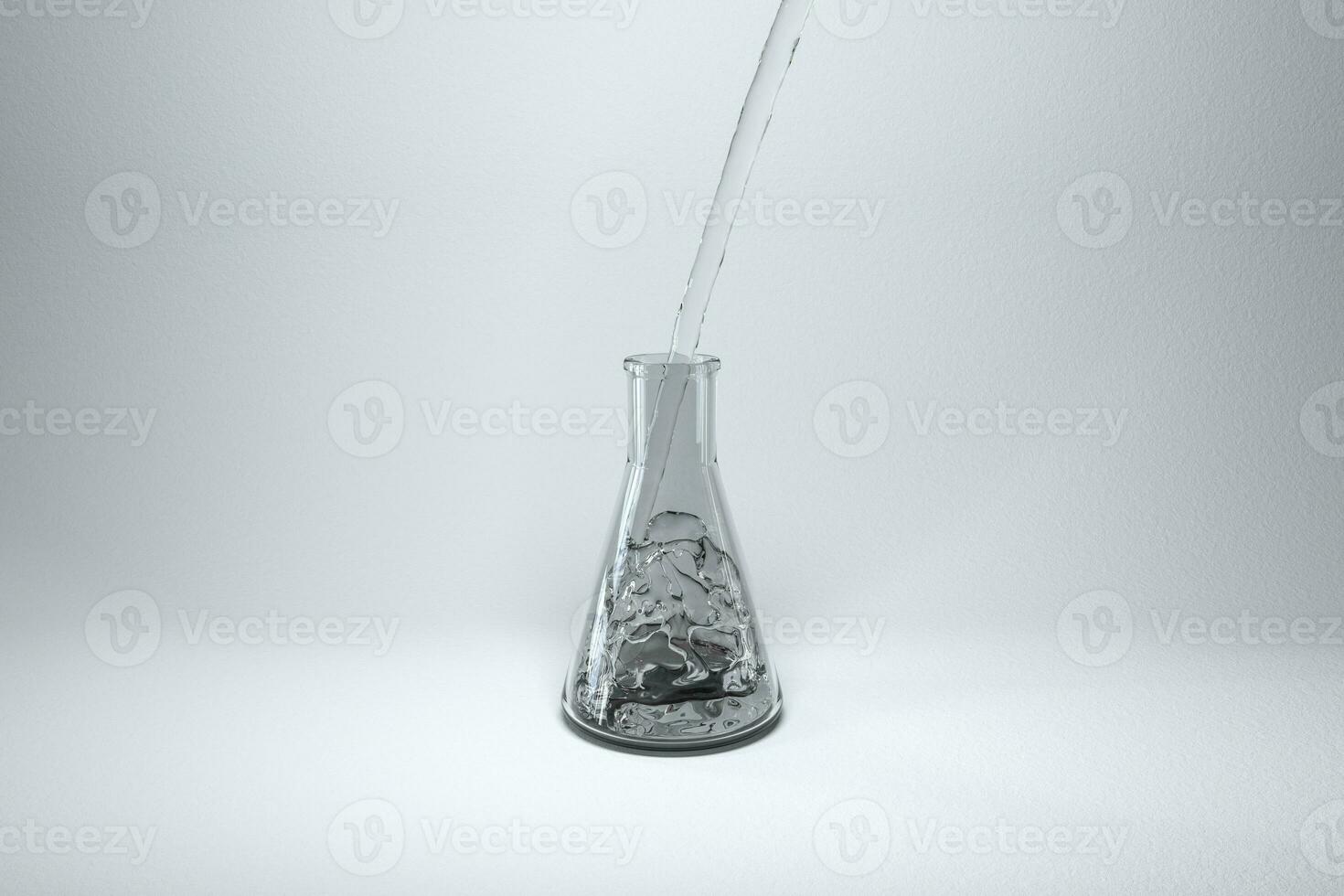 Chemical instruments and reagents in the lab, 3d rendering photo