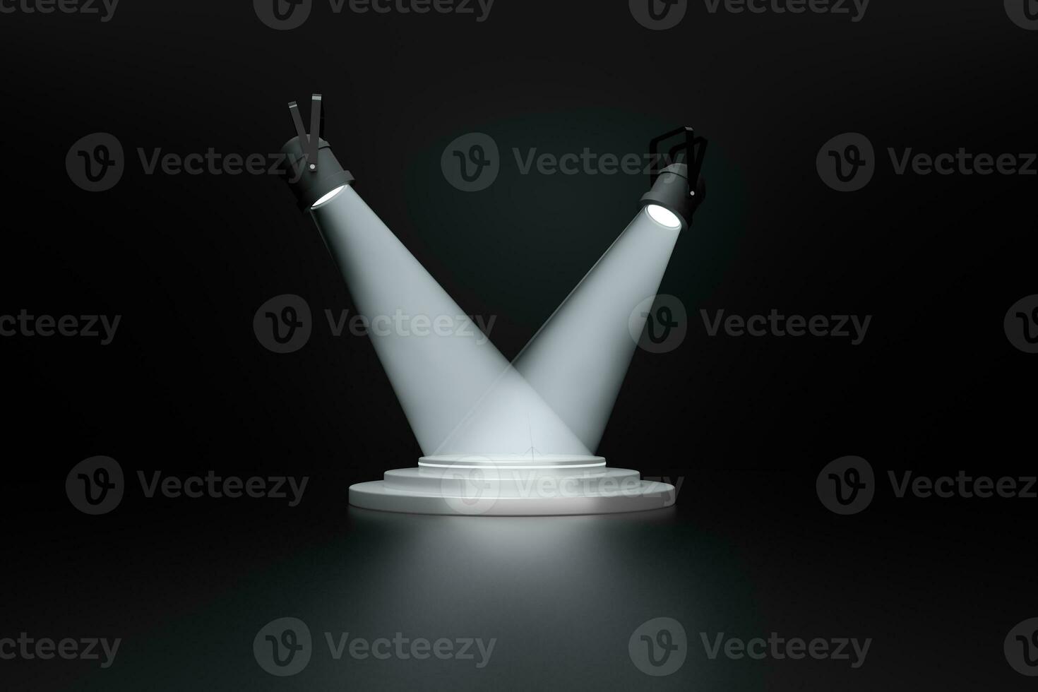 3d rendering, stage and projector lamp, stage show photo