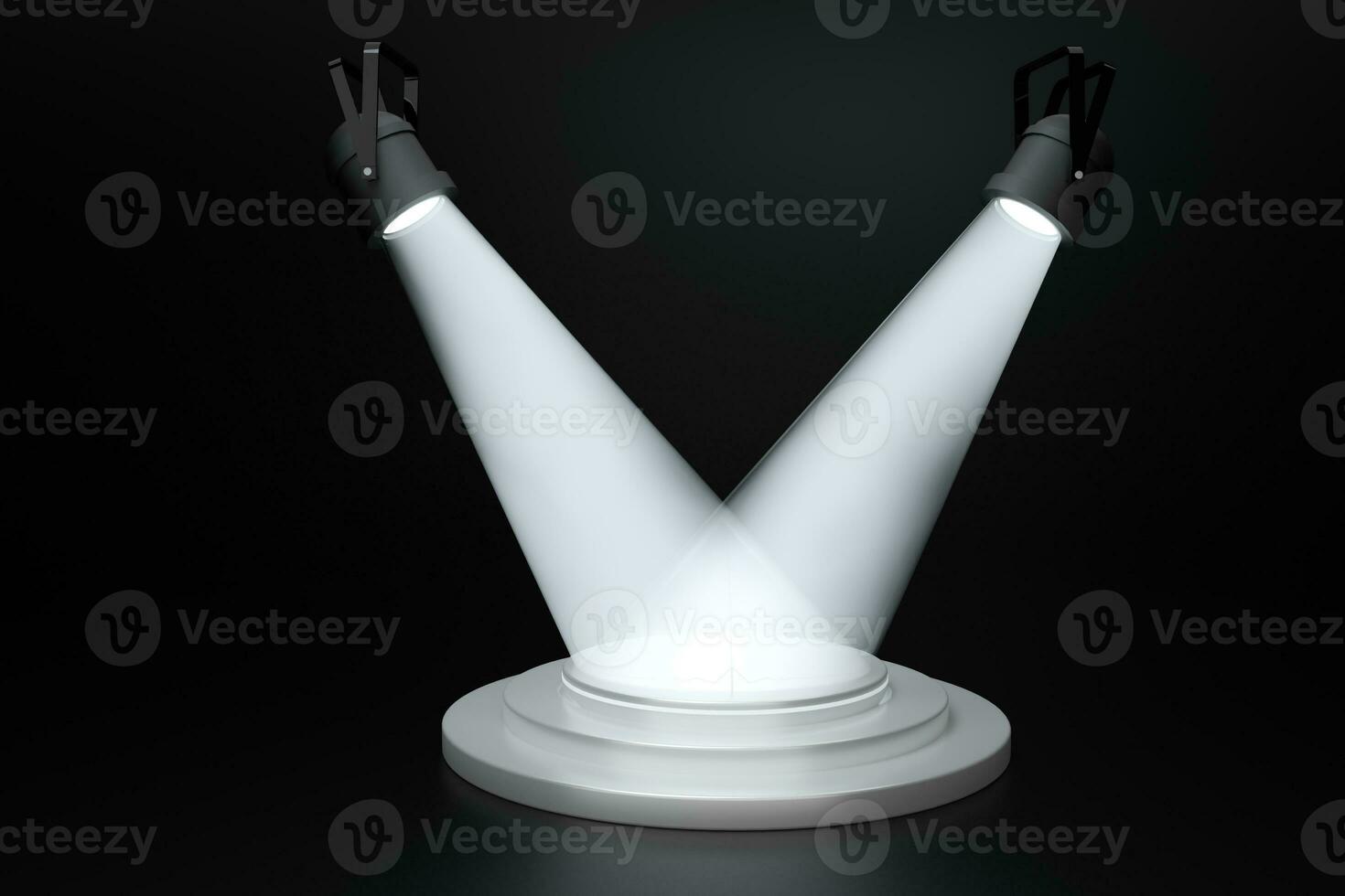 3d rendering, stage and projector lamp, stage show photo