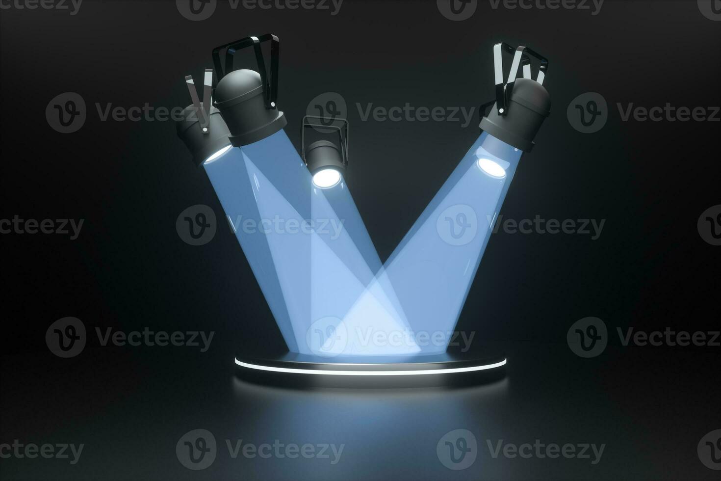 3d rendering, stage and projector lamp, stage show photo