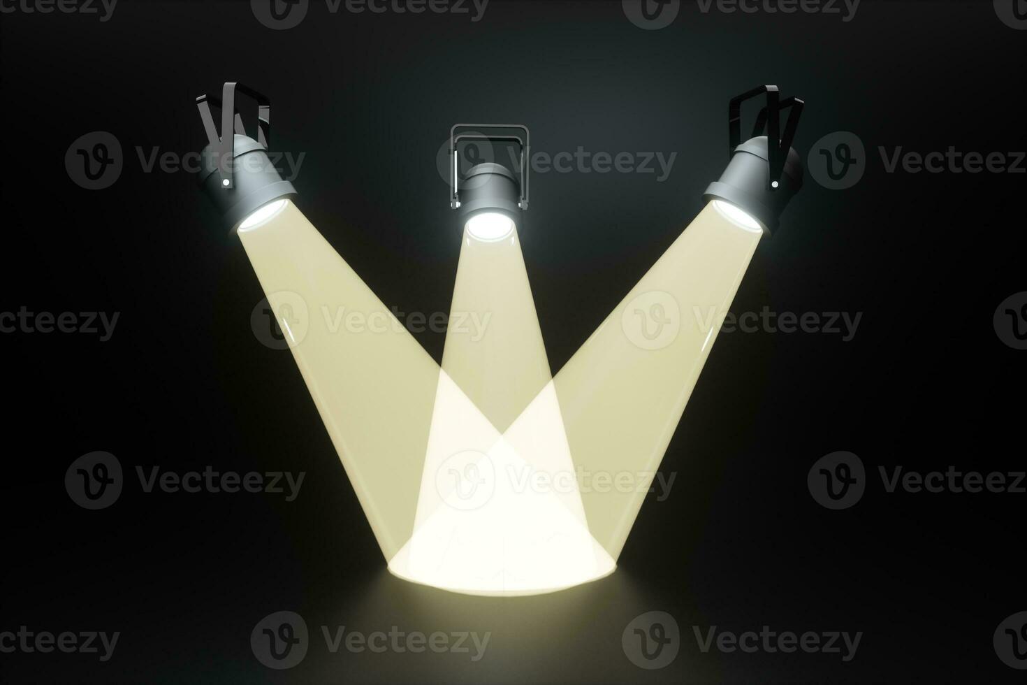 3d rendering, stage and projector lamp, stage show photo