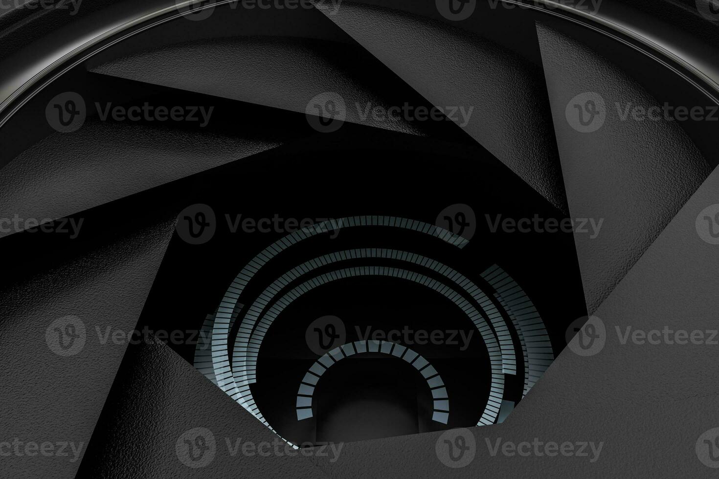 3d rendering, camera lens in a dark studio background photo