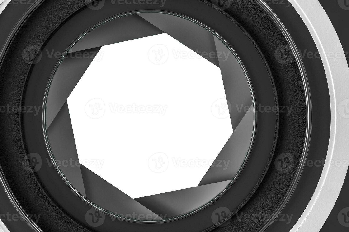 3d rendering, camera lens in a dark studio background photo