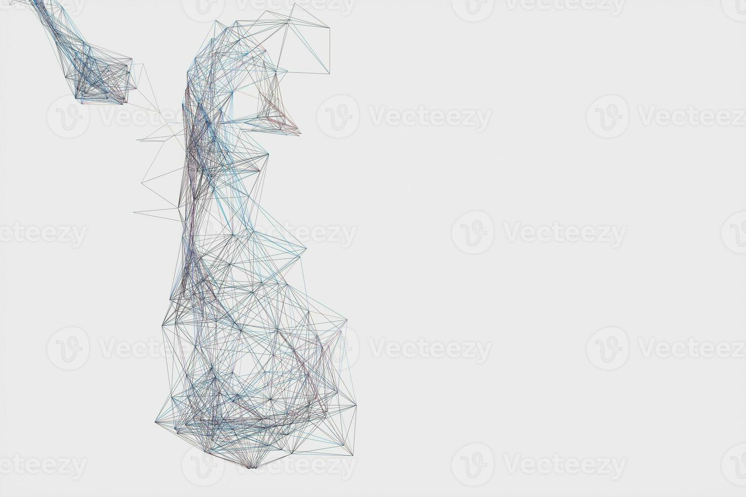 Technological structure lines with white background, 3d rendering. photo