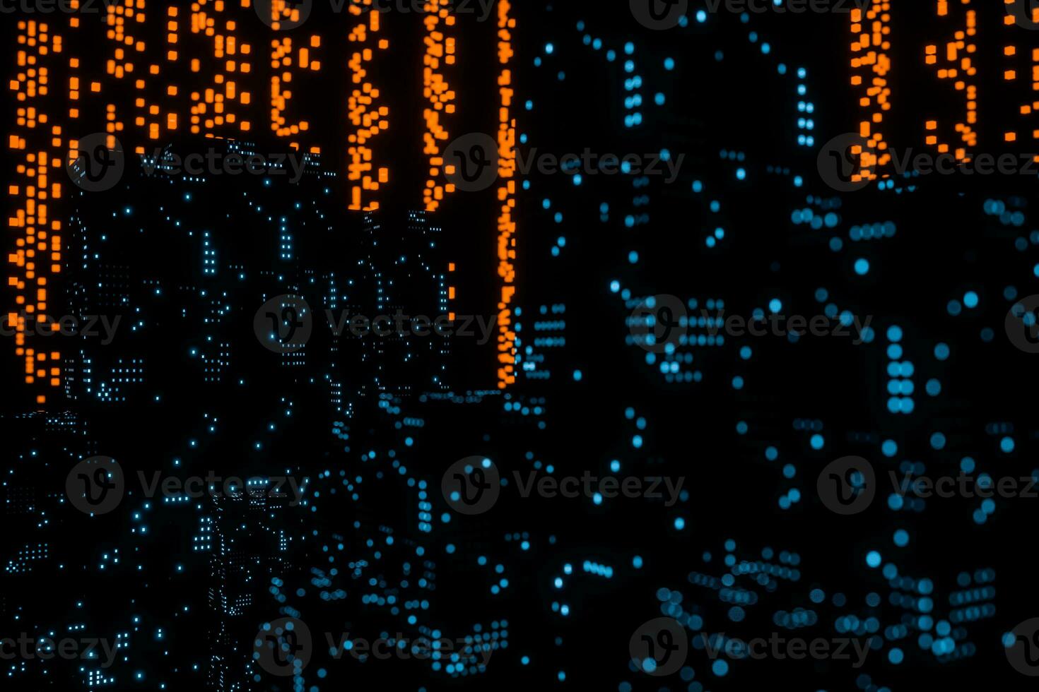 Glowing digital lines with dark background, 3d rendering photo