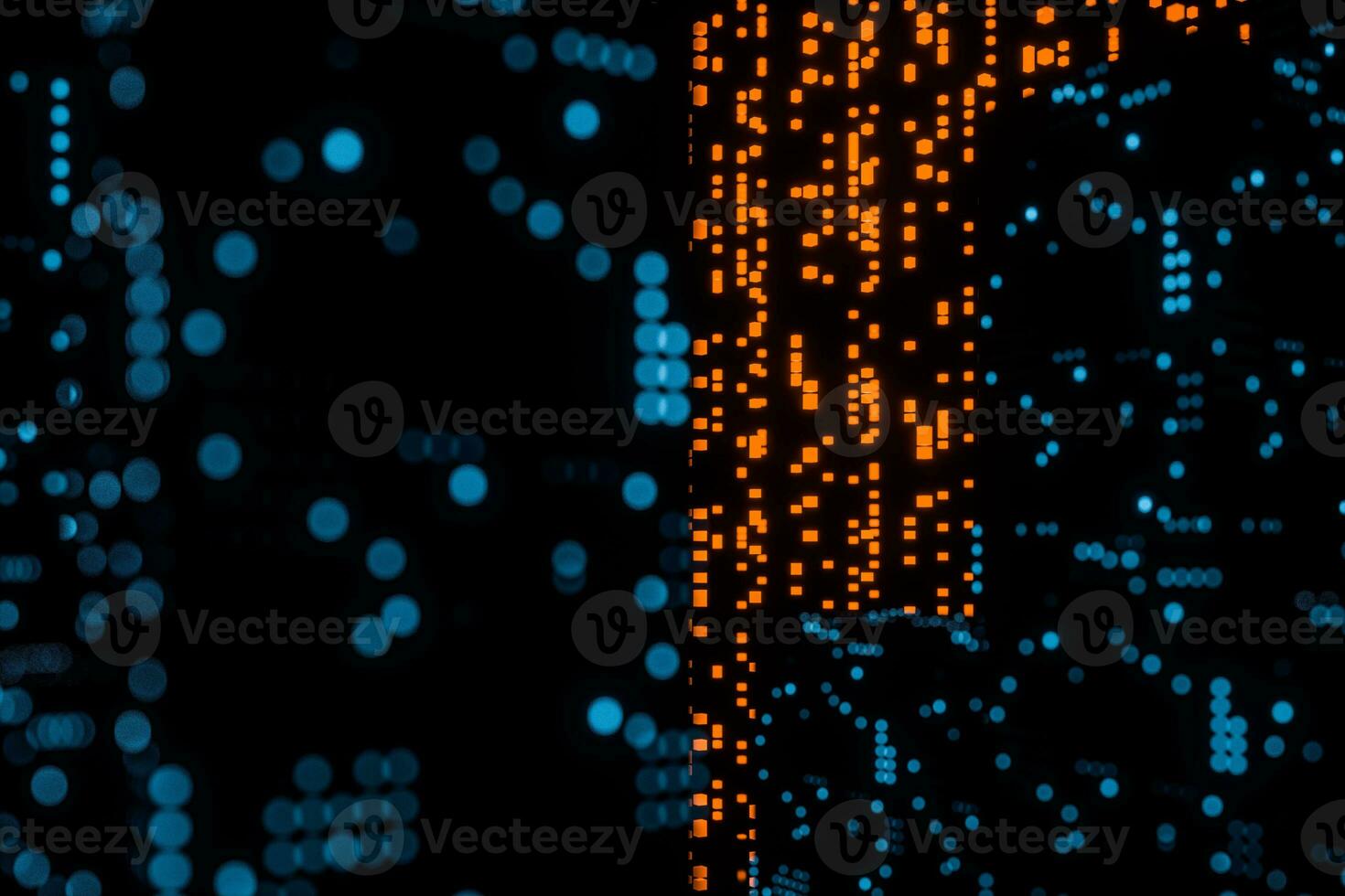 Glowing digital lines with dark background, 3d rendering photo