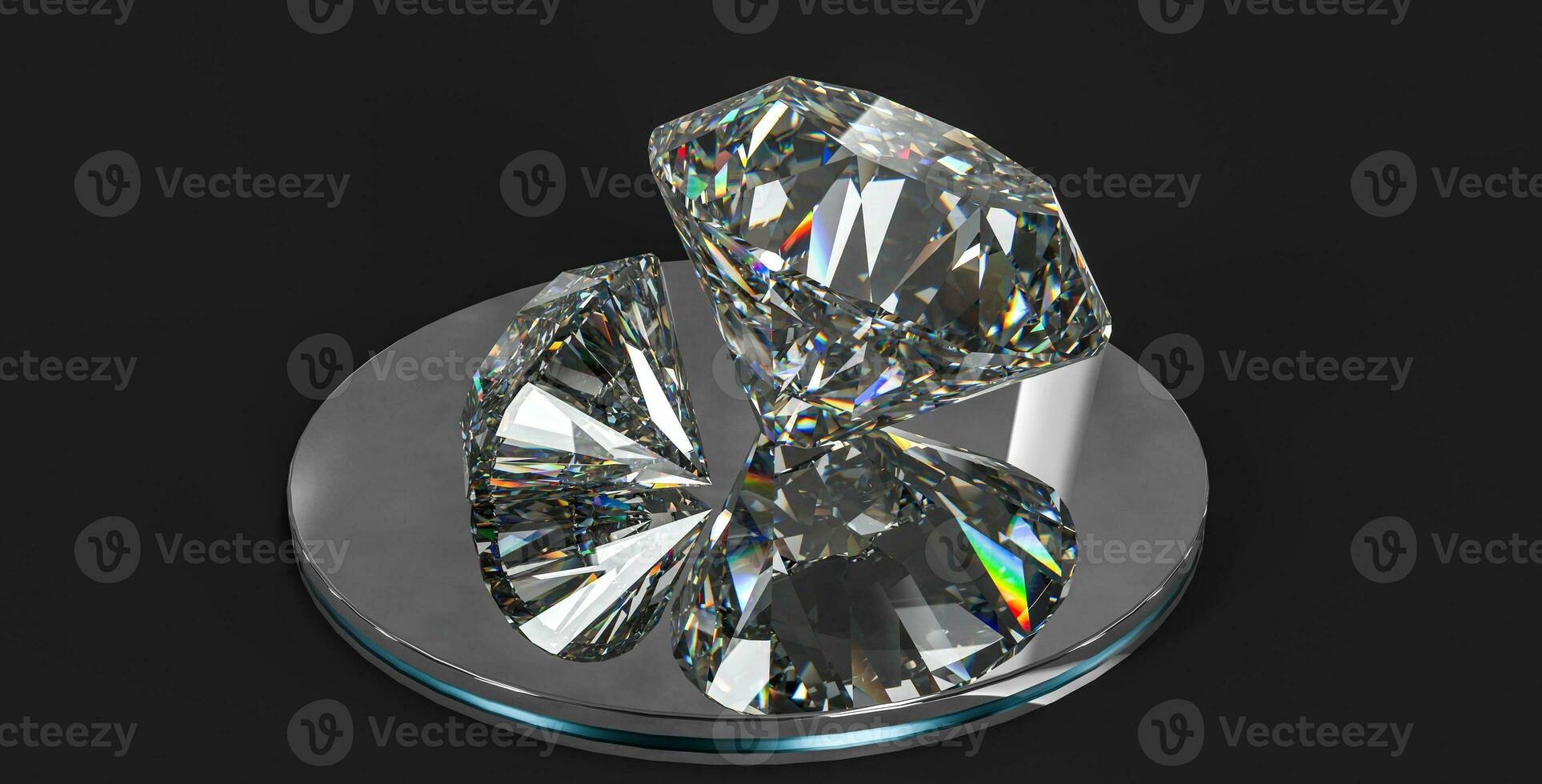 lujo diamante joya, 3d representación foto