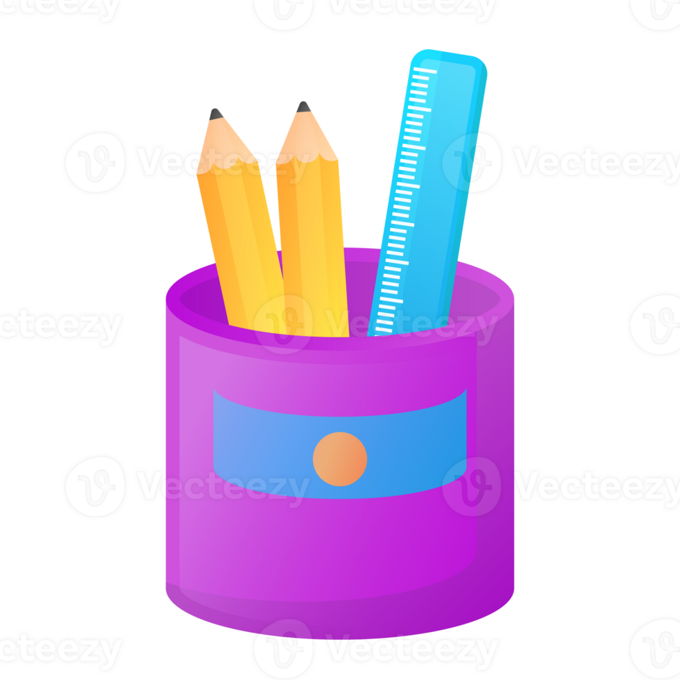 Pencil Holder School Icon Set Fill Style 27885989 PNG