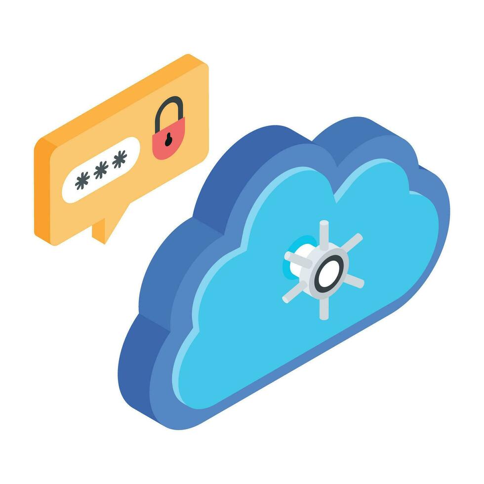 Cybersecurity issue icon in isometric style vector