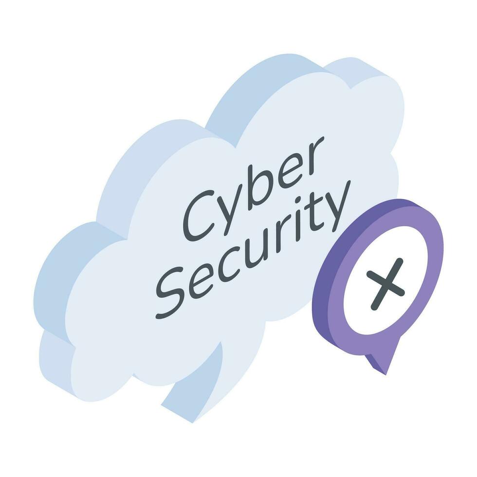 Cybersecurity issue icon in isometric style vector
