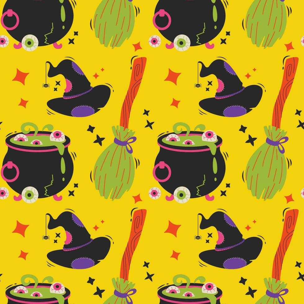 Halloween vector pattern. Endless texture can be used for wallpaper, fill pattern, background.
