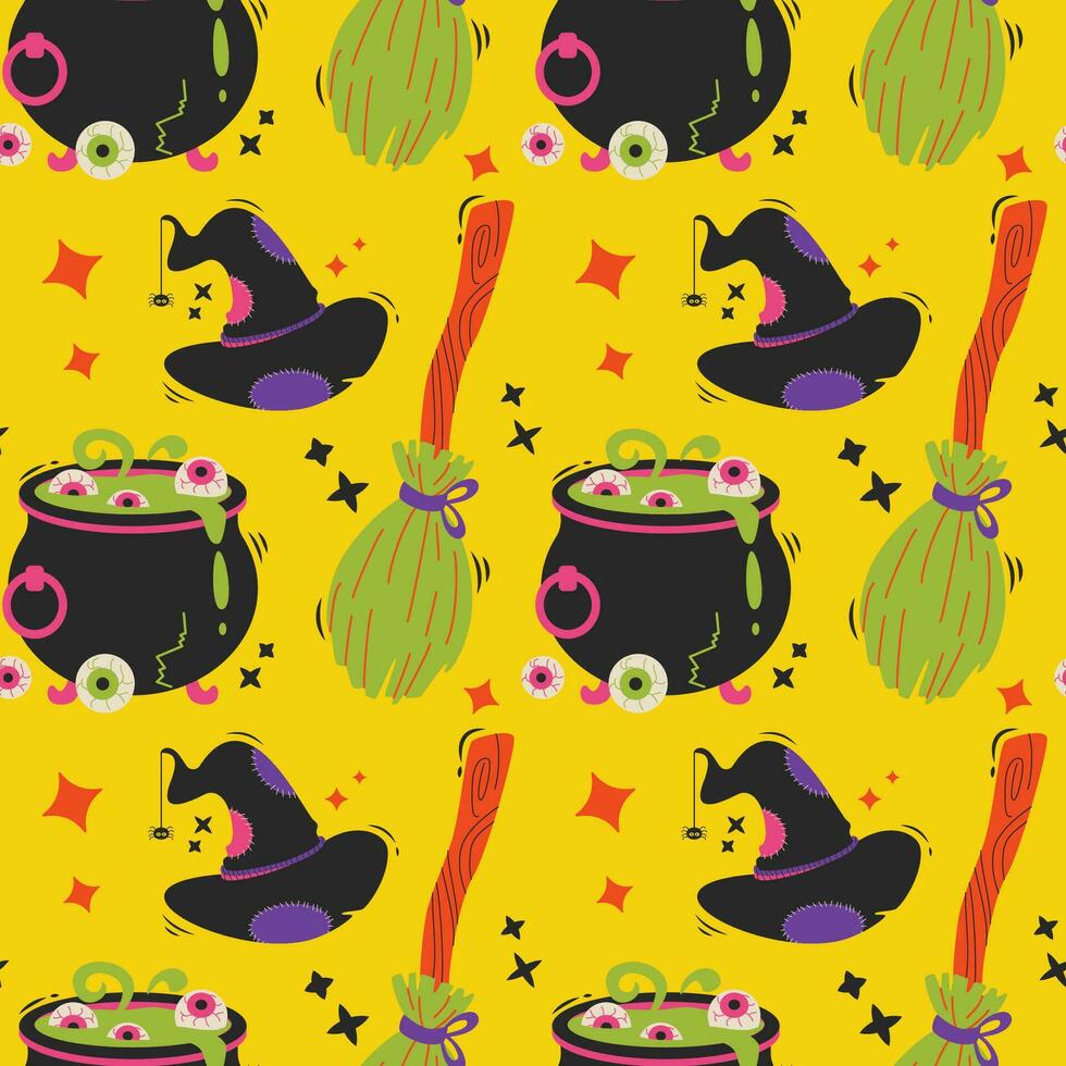 Halloween vector pattern. Endless texture can be used for wallpaper, fill pattern, background.