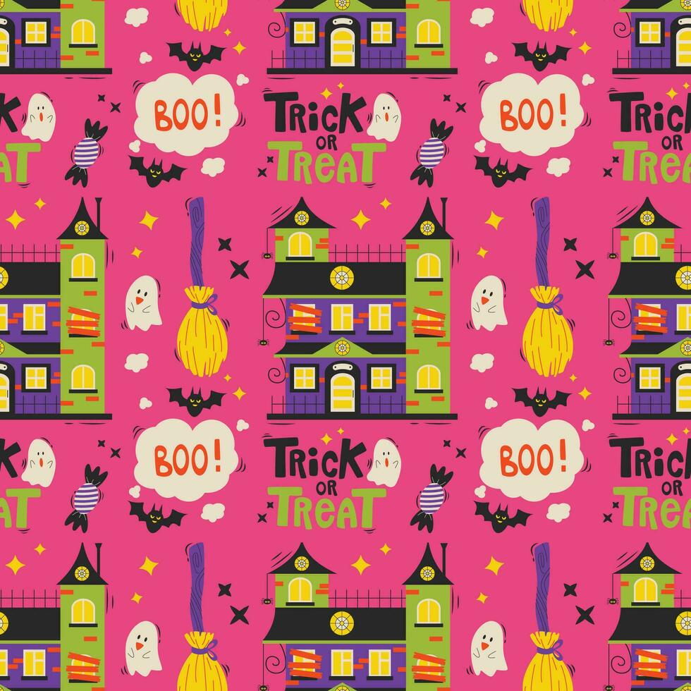 Halloween vector pattern. Endless texture can be used for wallpaper, fill pattern, background.